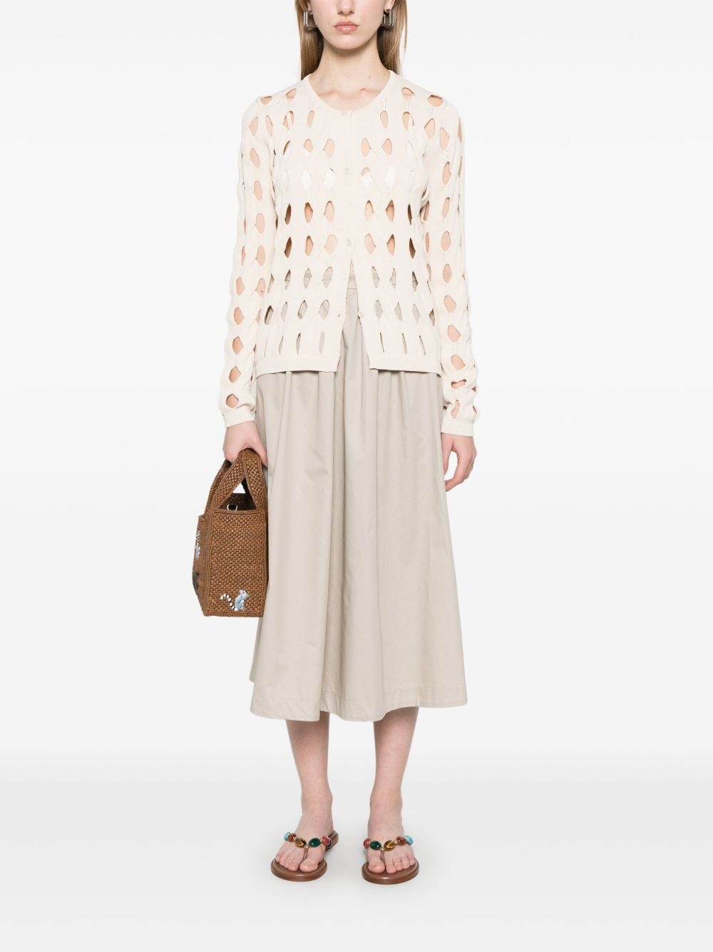 open-knit cardigan - 2
