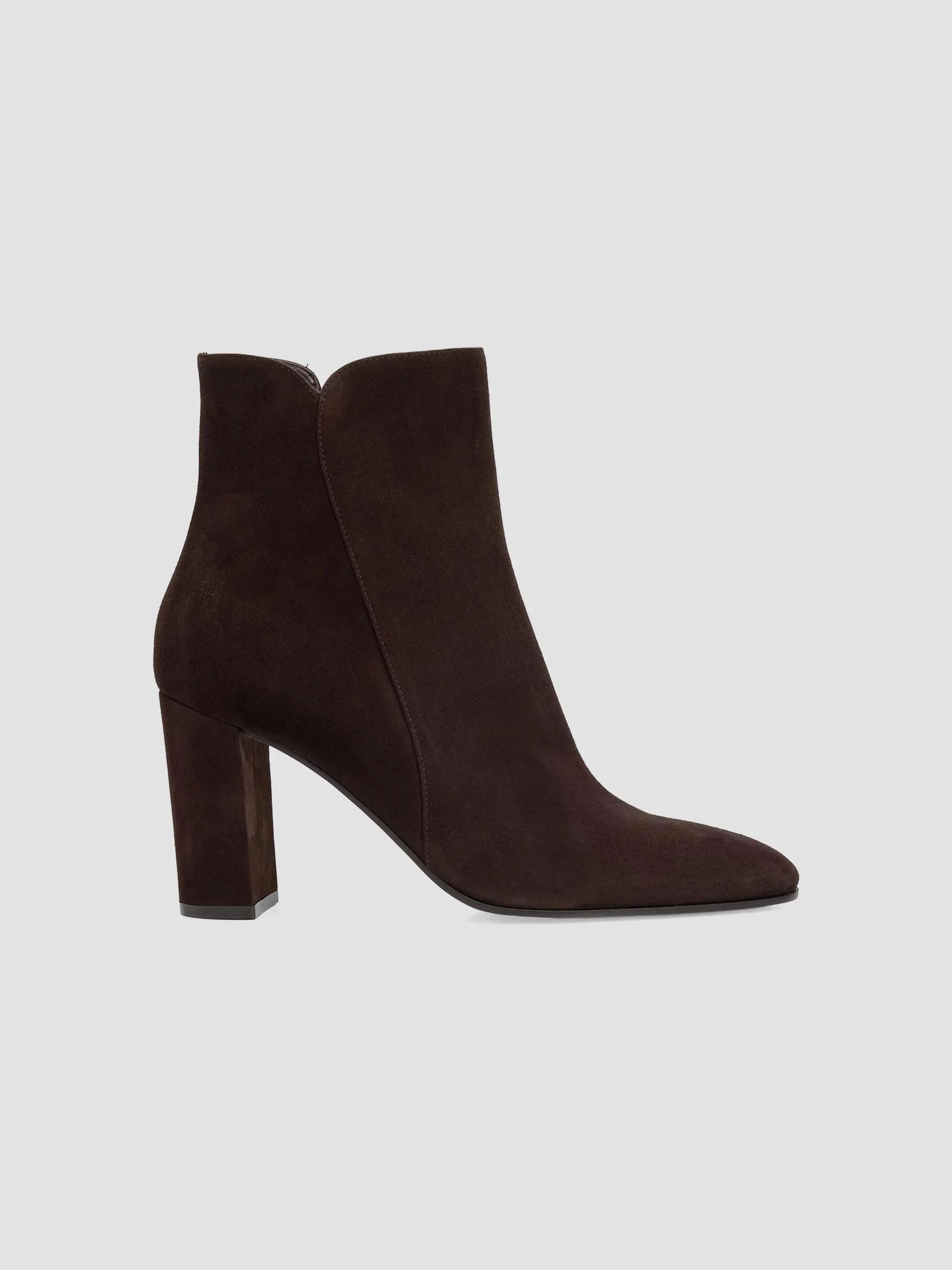 Women's 85mm Suede Ankle Booties - Dark Brown - 1