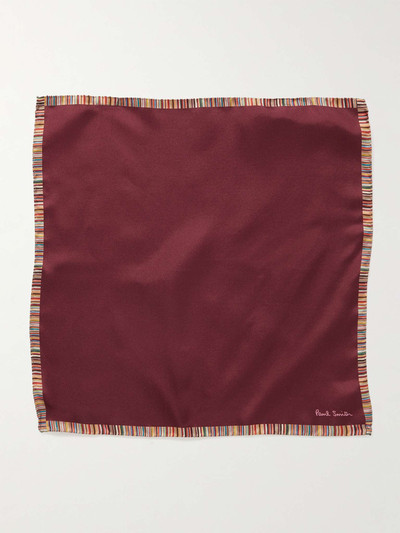 Paul Smith Striped Silk-Twill Pocket Square outlook