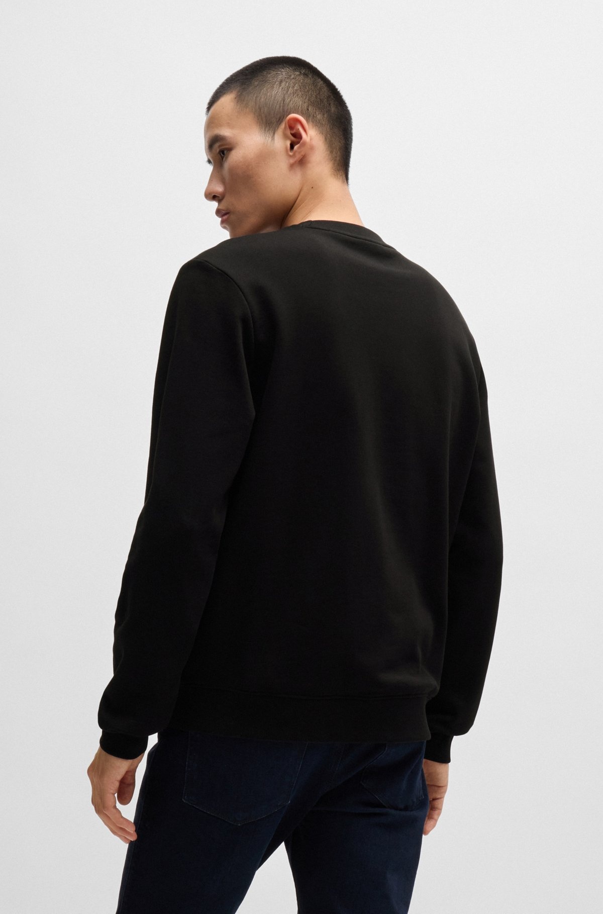COTTON-TERRY REGULAR-FIT SWEATSHIRT WITH LOGO TRIM - 5