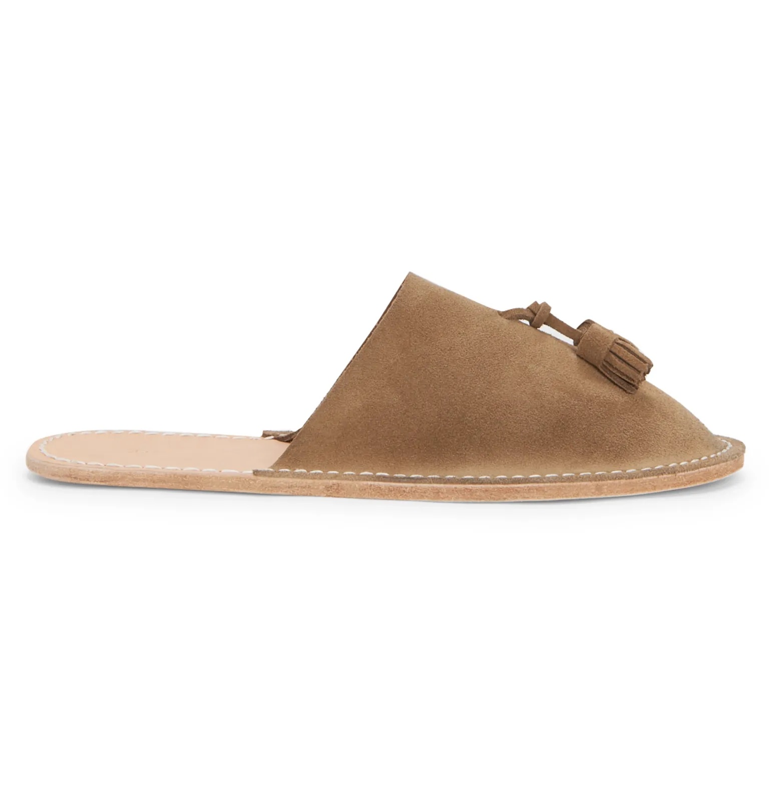 Suede Tasselled Backless Slippers - 3