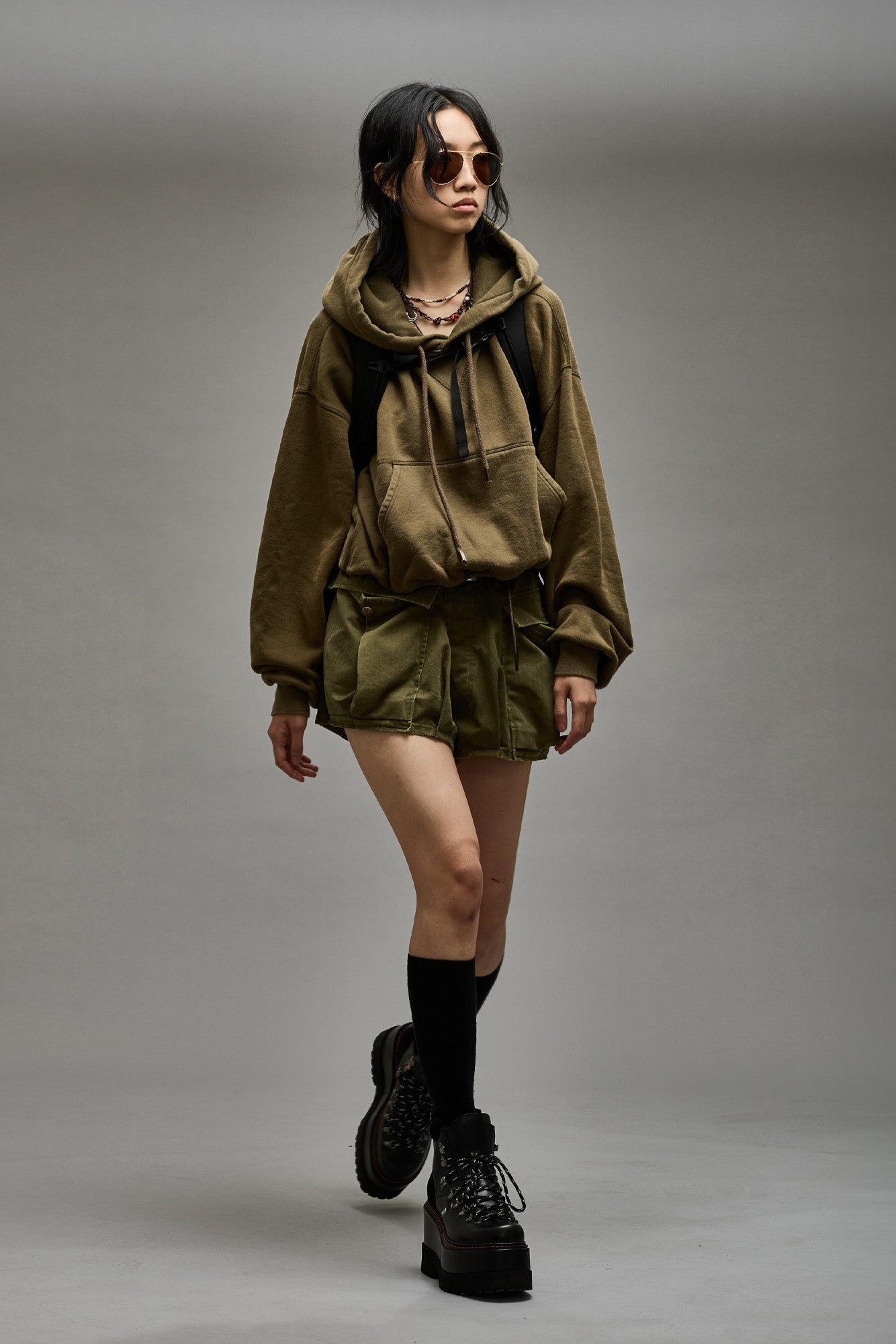 BALLOON POPOVER HOODIE - DARK OLIVE - 3