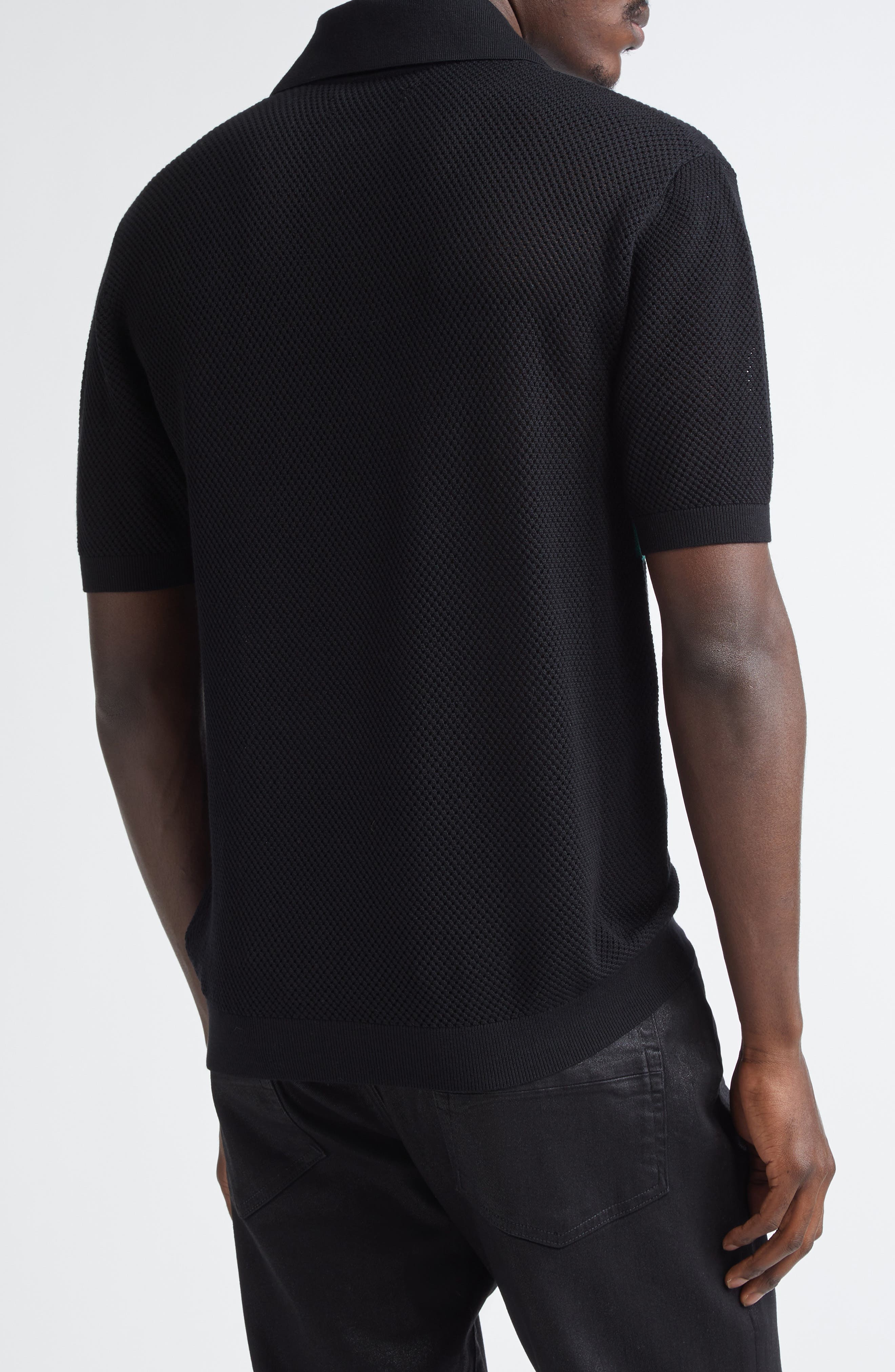 AMIRI Billiards Merino Wool Polo in Black at Nordstrom - 2