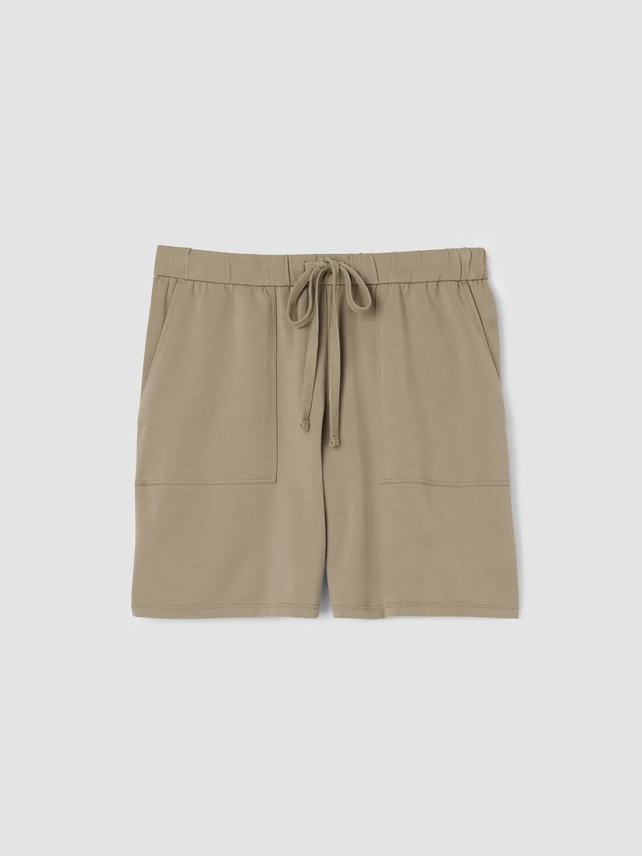 Pima Cotton Stretch Jersey Walking Shorts - 1