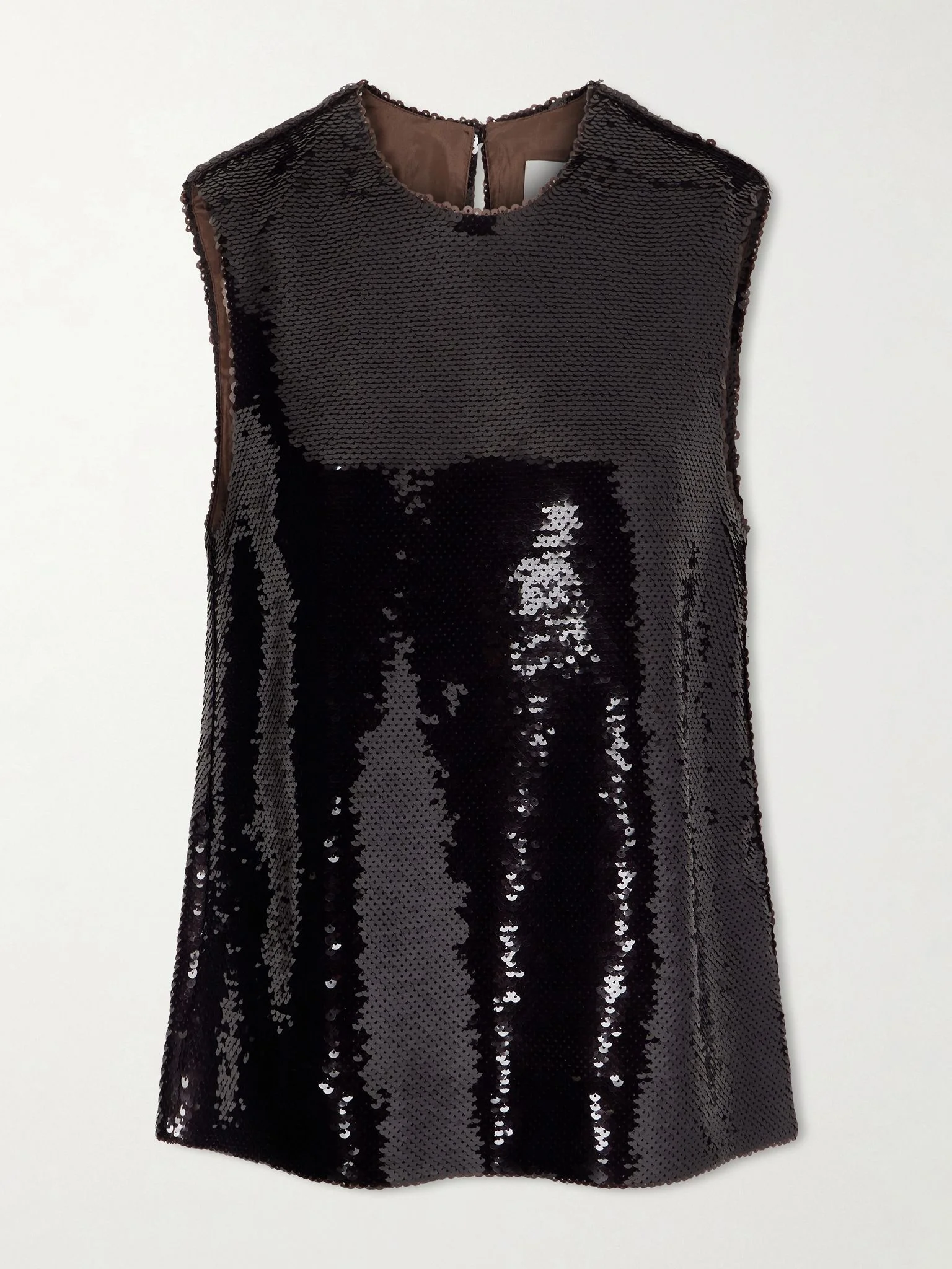 Luminessa sequined satin top Brown - 1