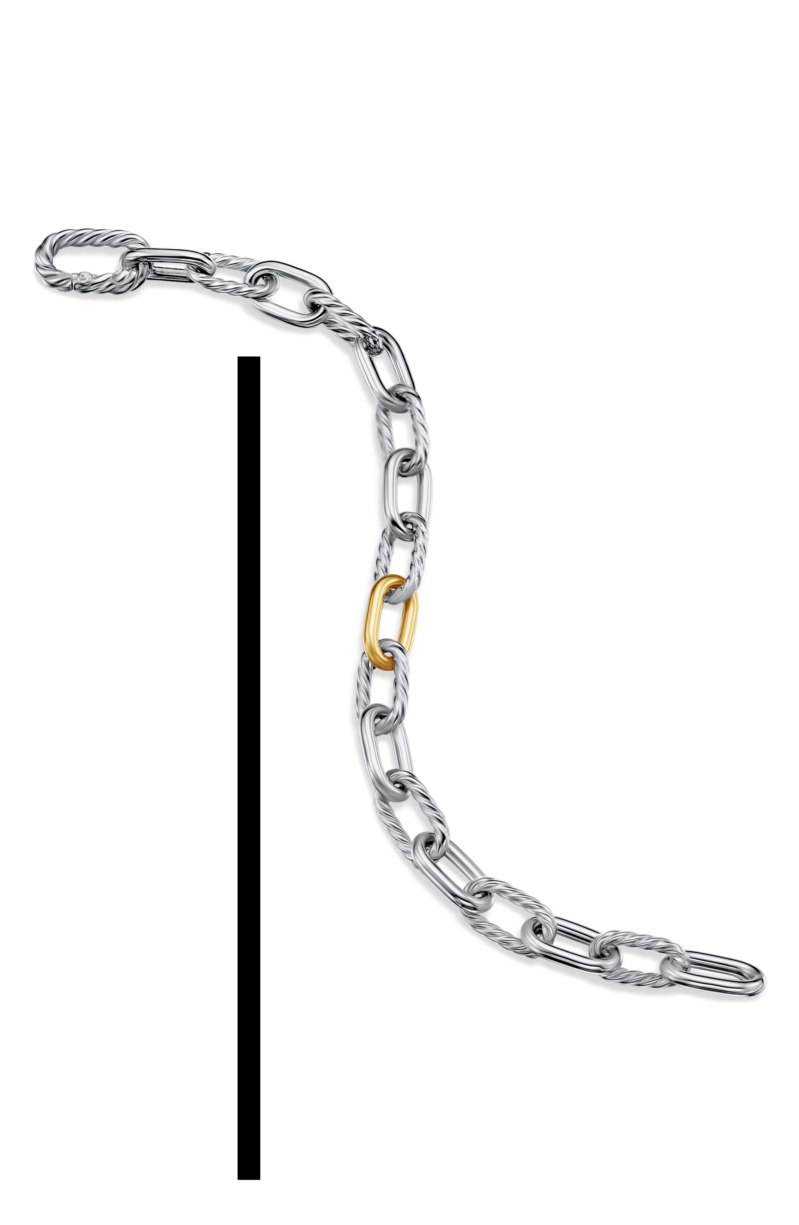 David Yurman DY Madison Chain in Sterling Silver with 18K Gold Bracelet, 8.5mm in Silver 18K Yellow  - 5