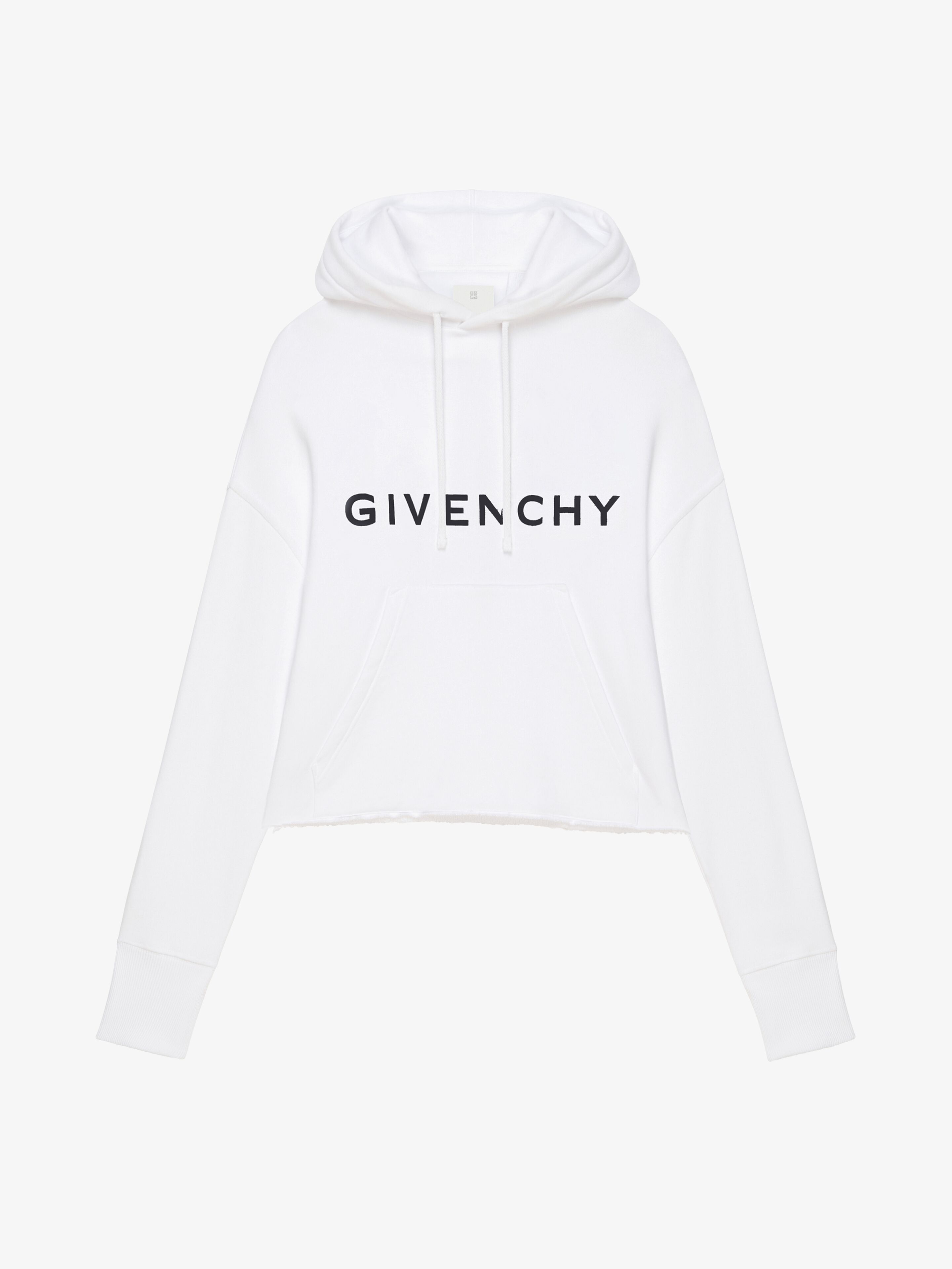 GIVENCHY ARCHETYPE CROPPED HOODIE IN FLEECE - 1