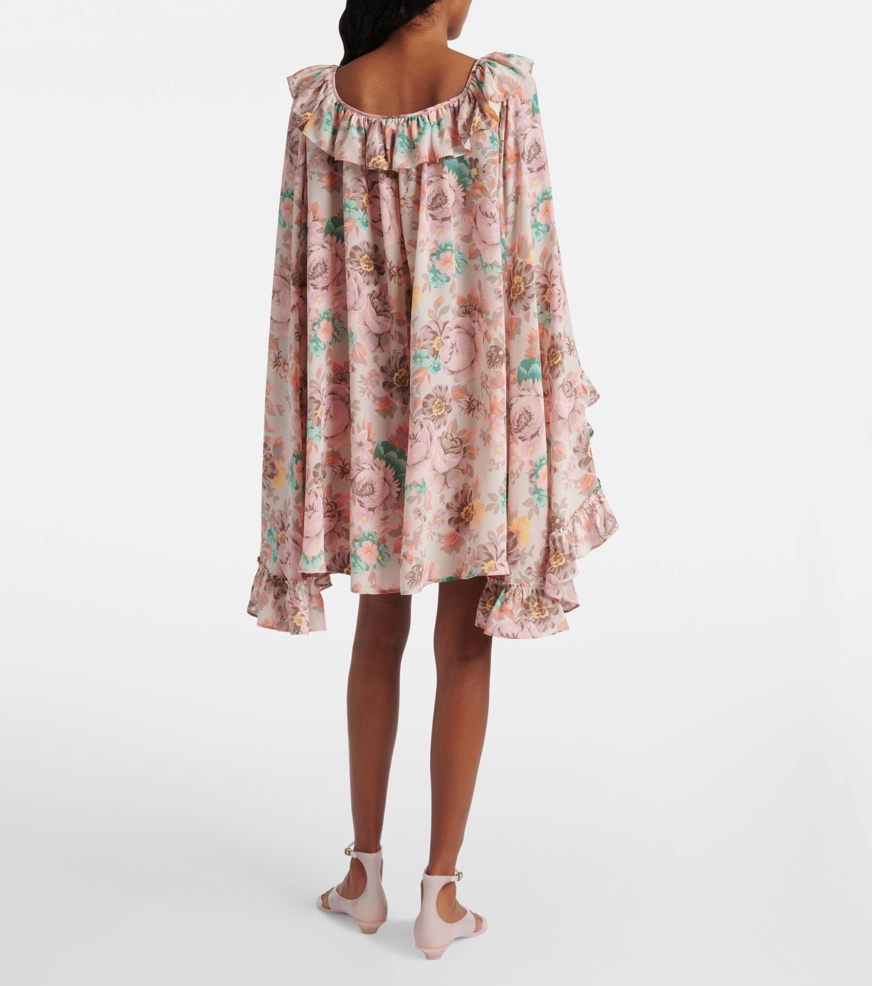 Ruffled silk crêpe de chine minidress - 3