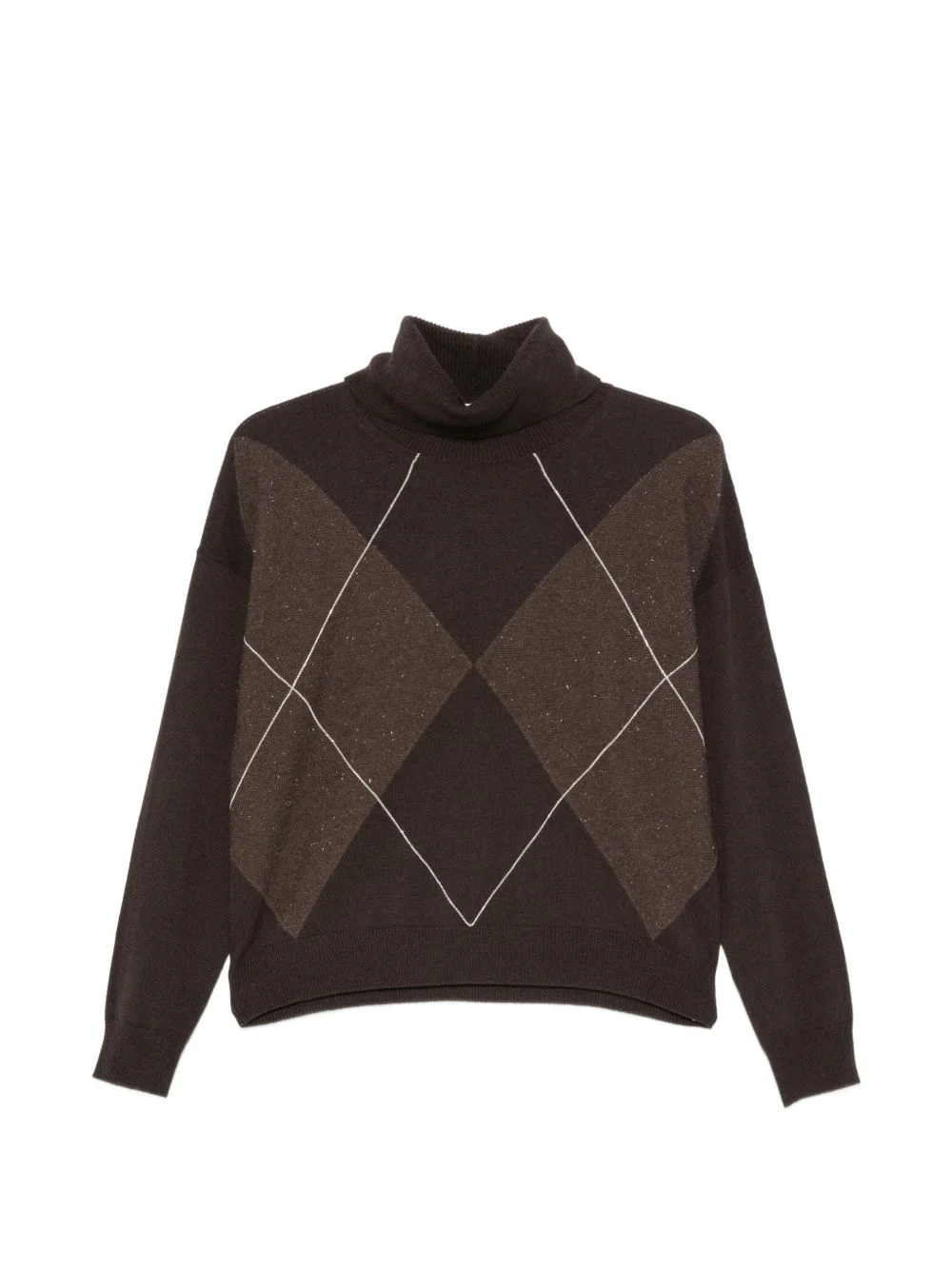 argyle roll-neck sweater - 1