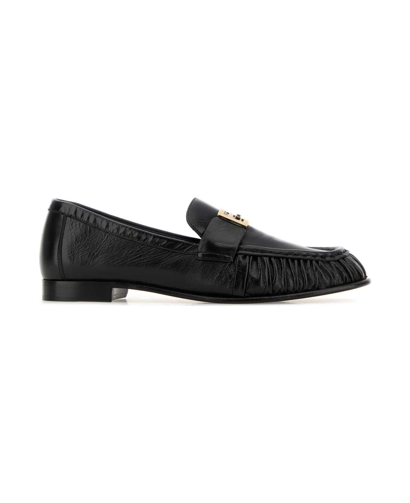 Black Nappa Leather Baguette Loafers - 1