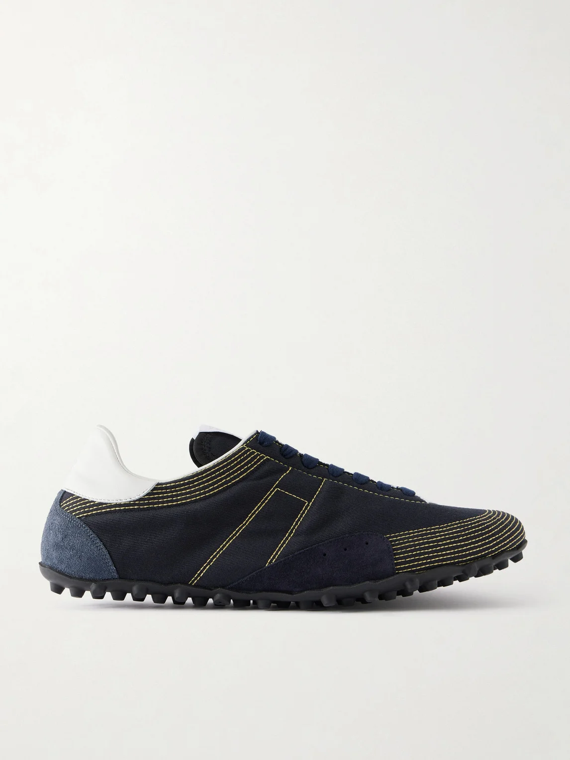 Sprinters Leather and Suede-Trimmed Cotton-Twill Sneakers - 1