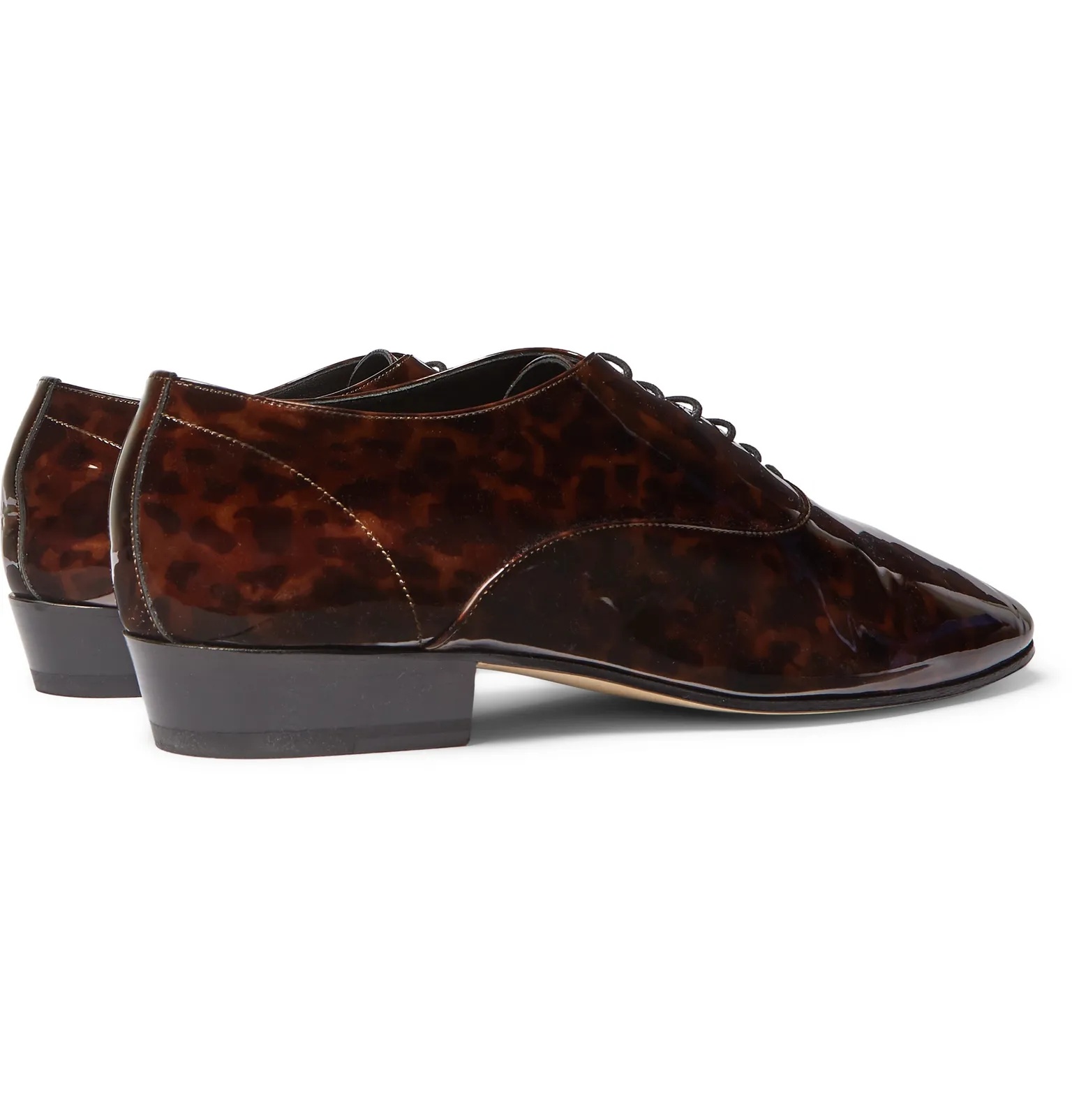 Leon Tortoiseshell-Effect Patent-Leather Derby Shoes - 6