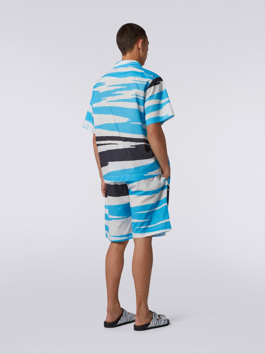 Cotton Bermuda shorts with slub print - 4