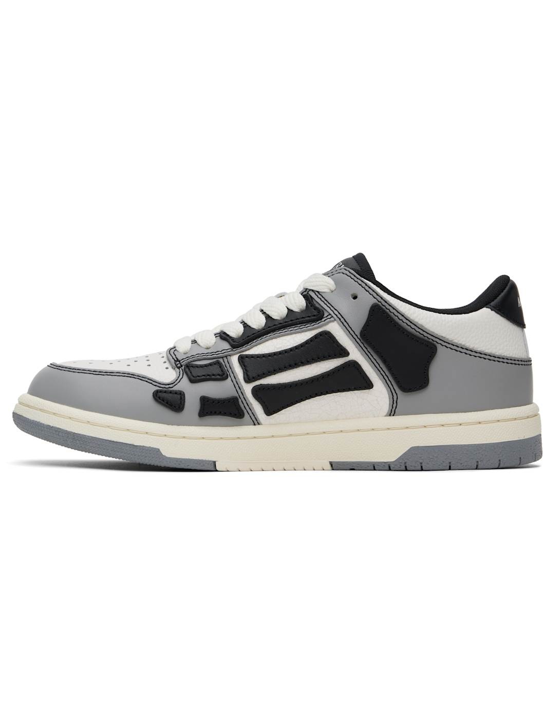 Black & White Varsity Skel Top Low Sneakers - 3