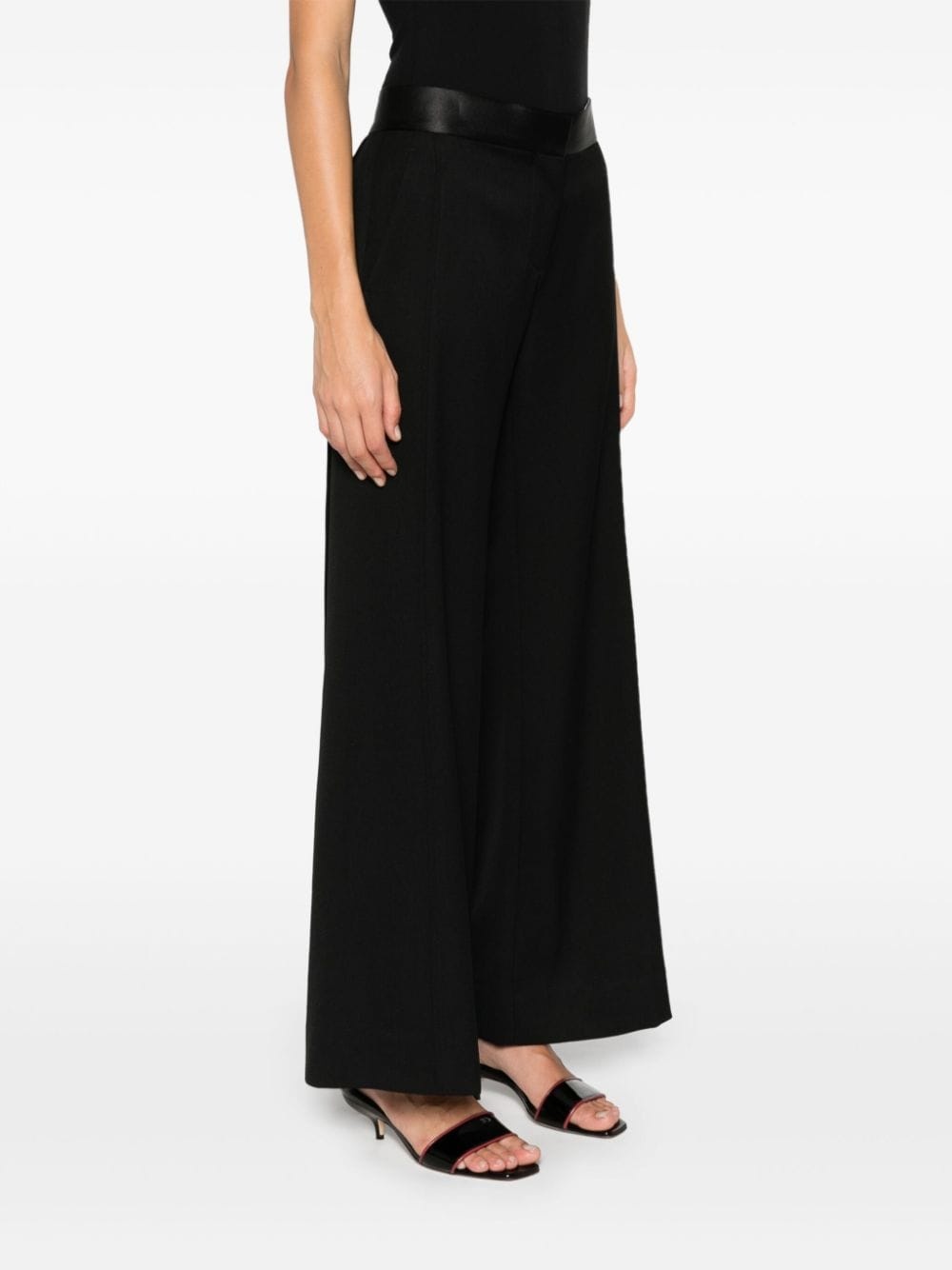 satin-trim trousers - 3