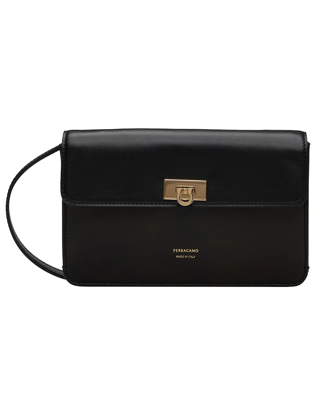 Black Flat Gancini Mini Bag - 1