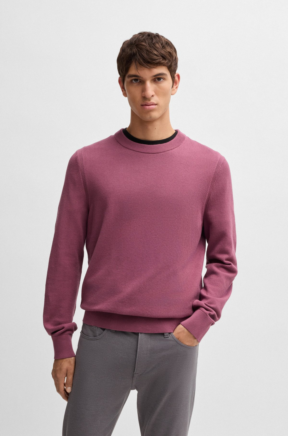 MICRO-STRUCTURED SWEATER IN COTTON - 2