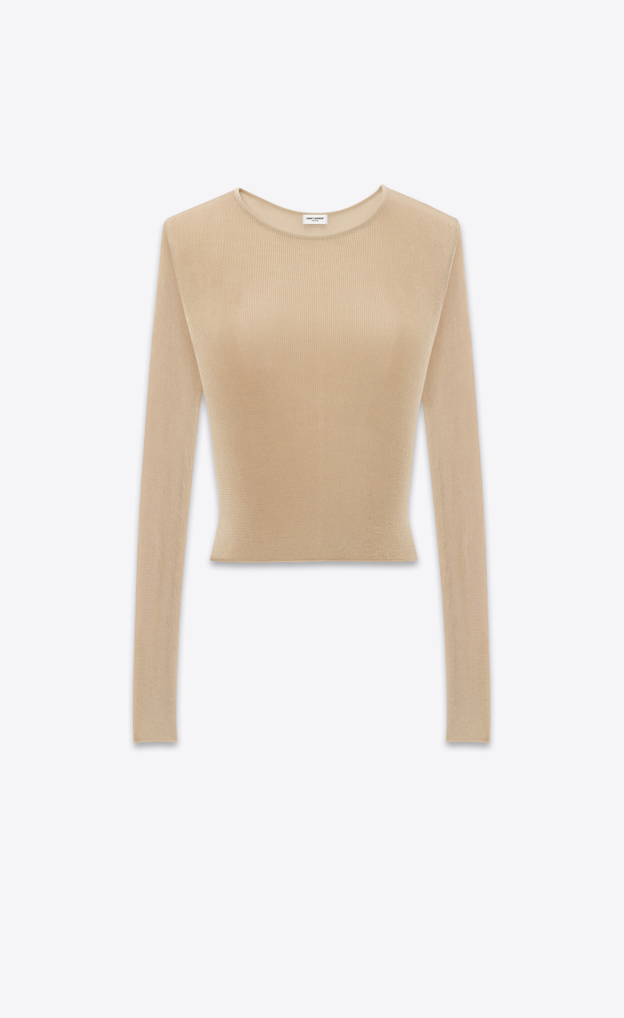 cropped top in ribbed viscose - 1