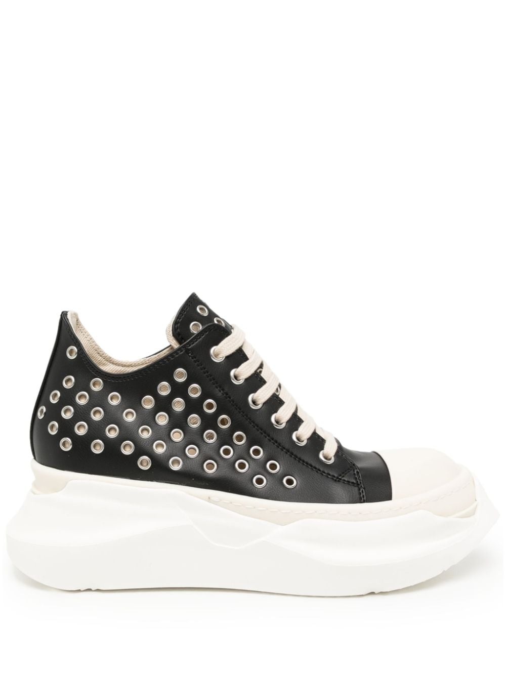 Abstract eyelet-embellished leather sneakers - 1