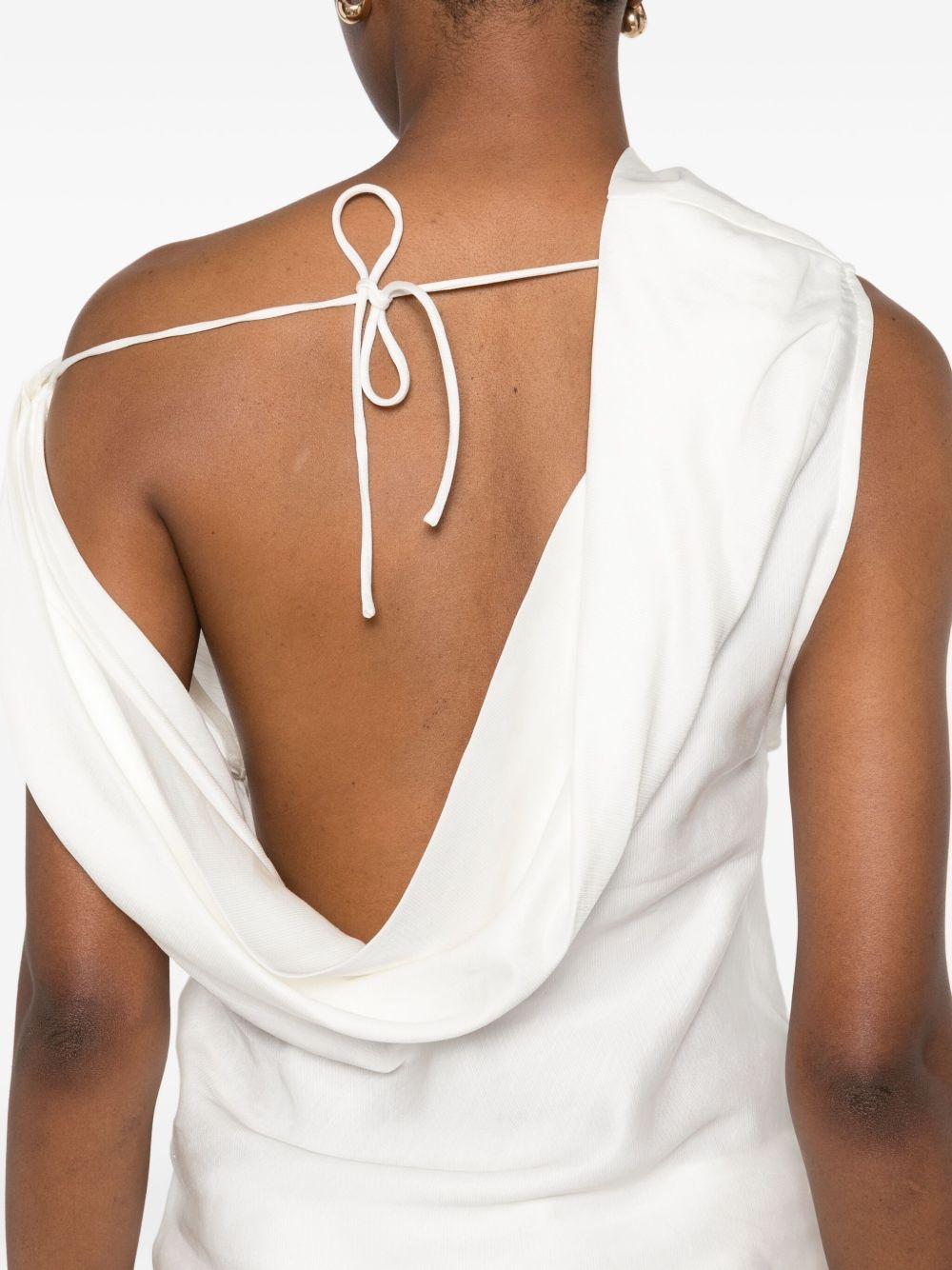 asymmetric cown neck top - 5