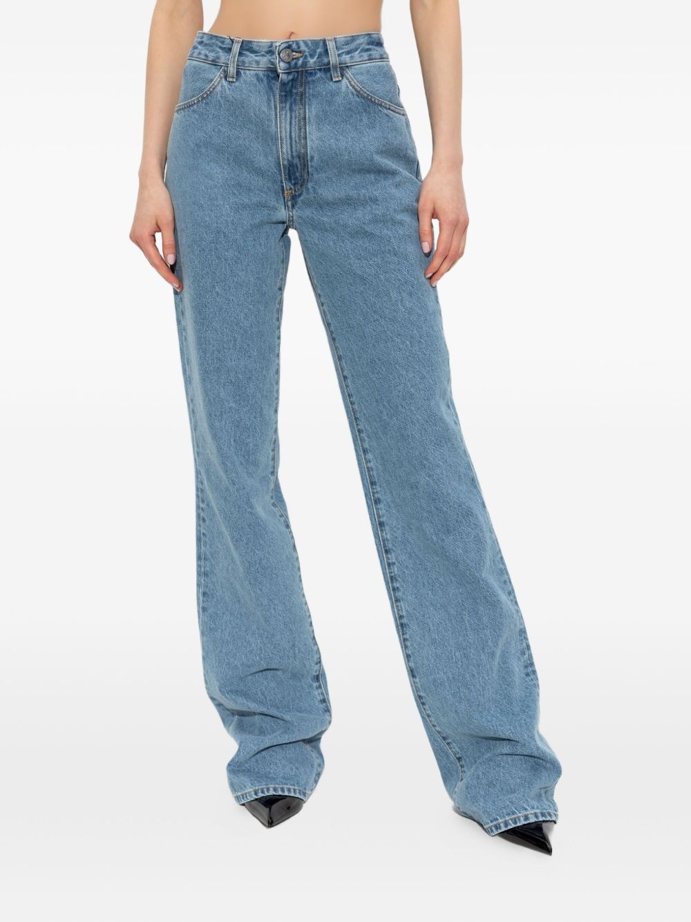 embroidered-pocket jeans - 3