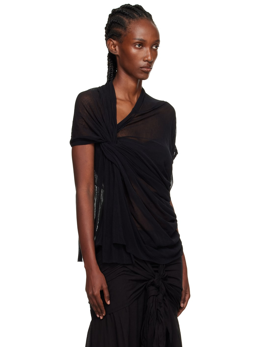 Black Twist Detail Top - 2