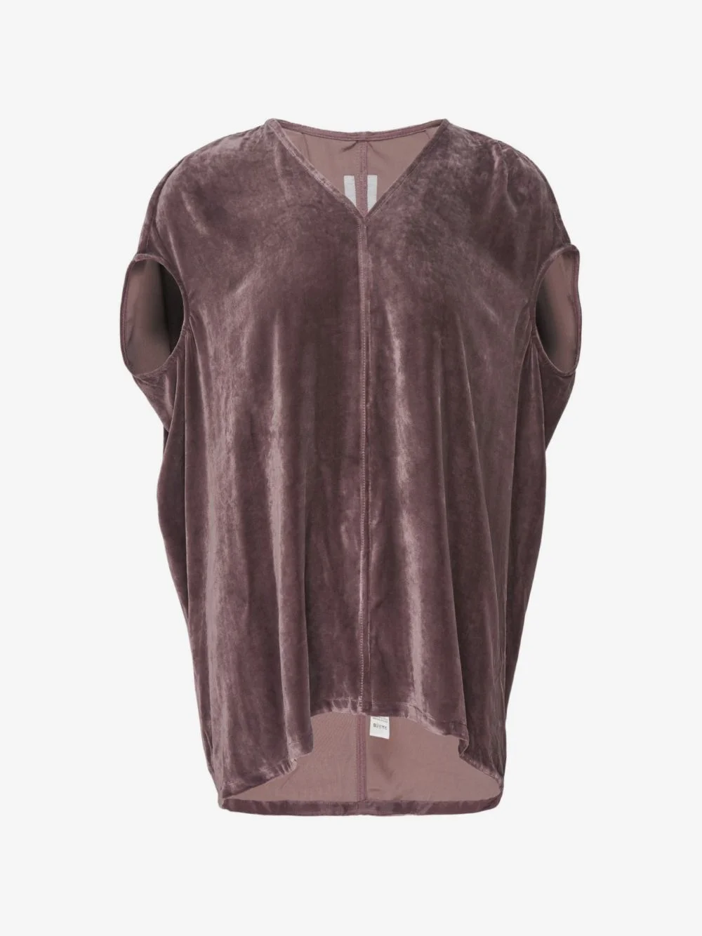 velvet-effect V-neck top - 1