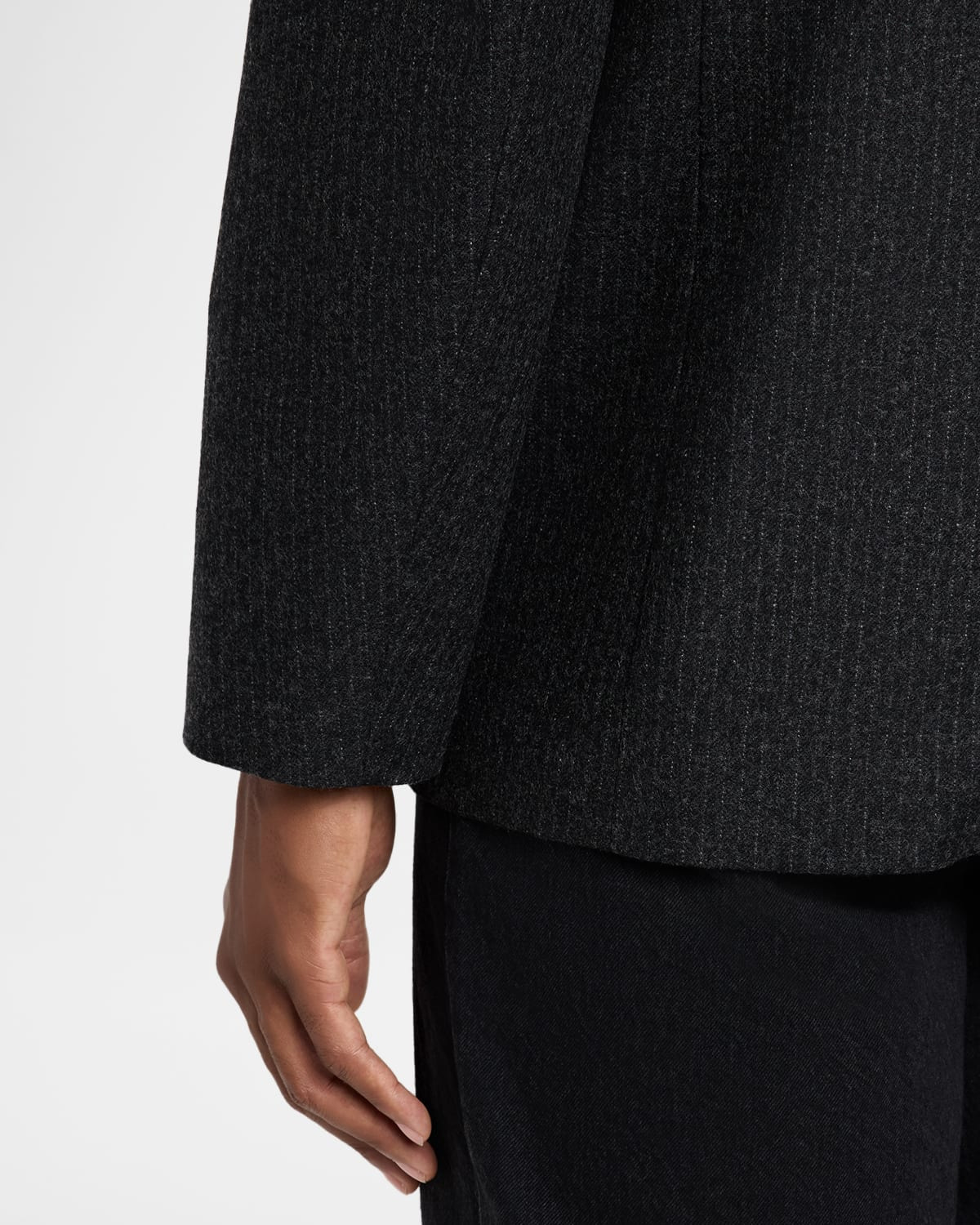 Men's Pinstripe Wool Blazer - 8