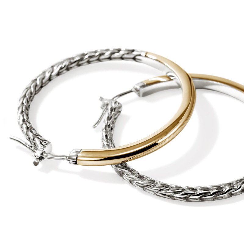 JOHN HARDY JH Essential Hoop Earring, Gold, Sterling Silver, 34.5MM outlook