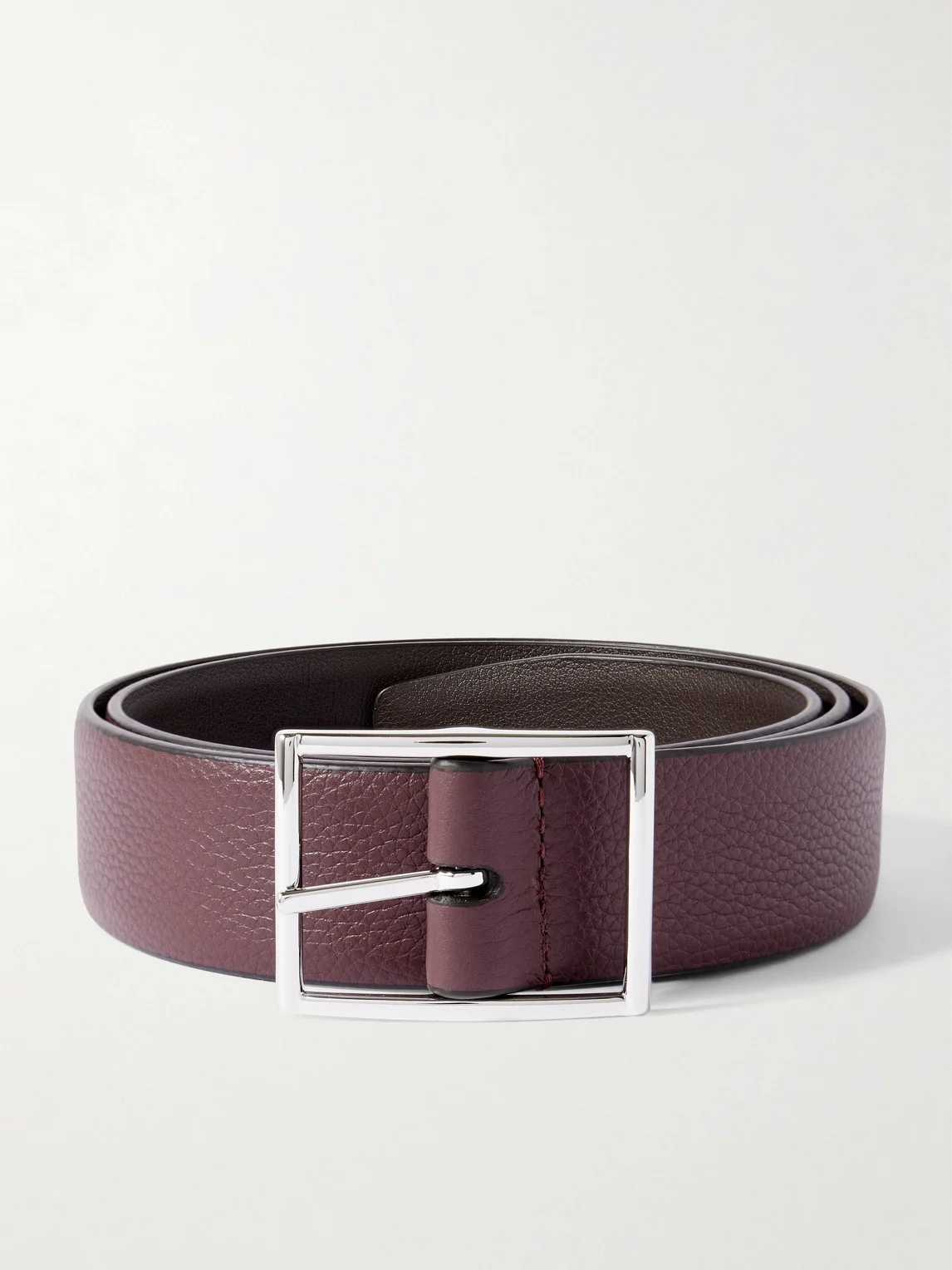 3.5cm Reversible Full-Grain Leather Belt - 1