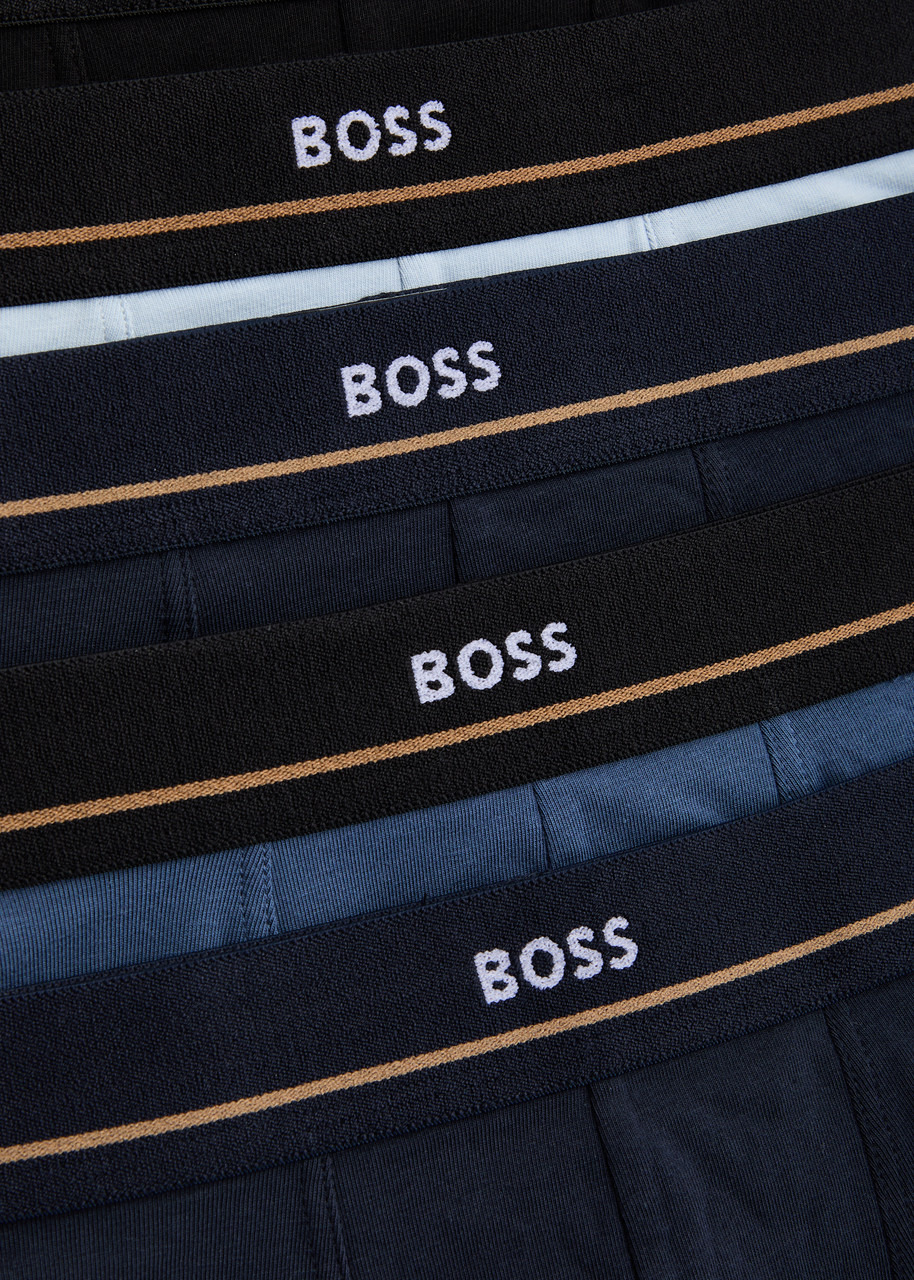 Boss Logo-jacquard Stretch-cotton Boxer Trunks - 2