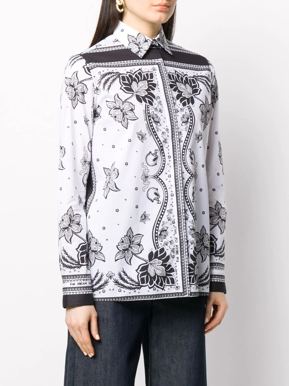 foulard-print long-sleeved shirt - 3