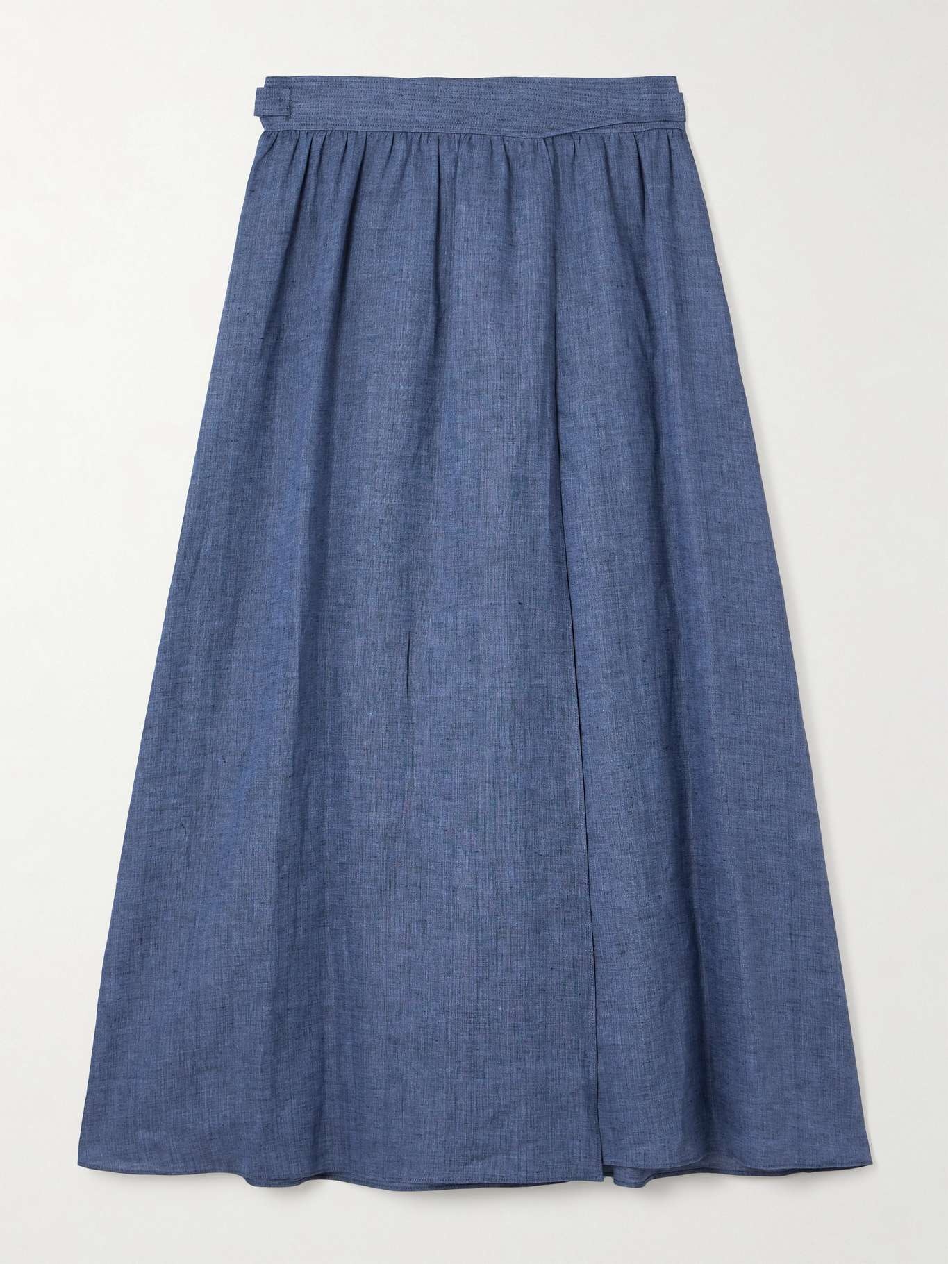 Belted linen maxi wrap skirt - 1