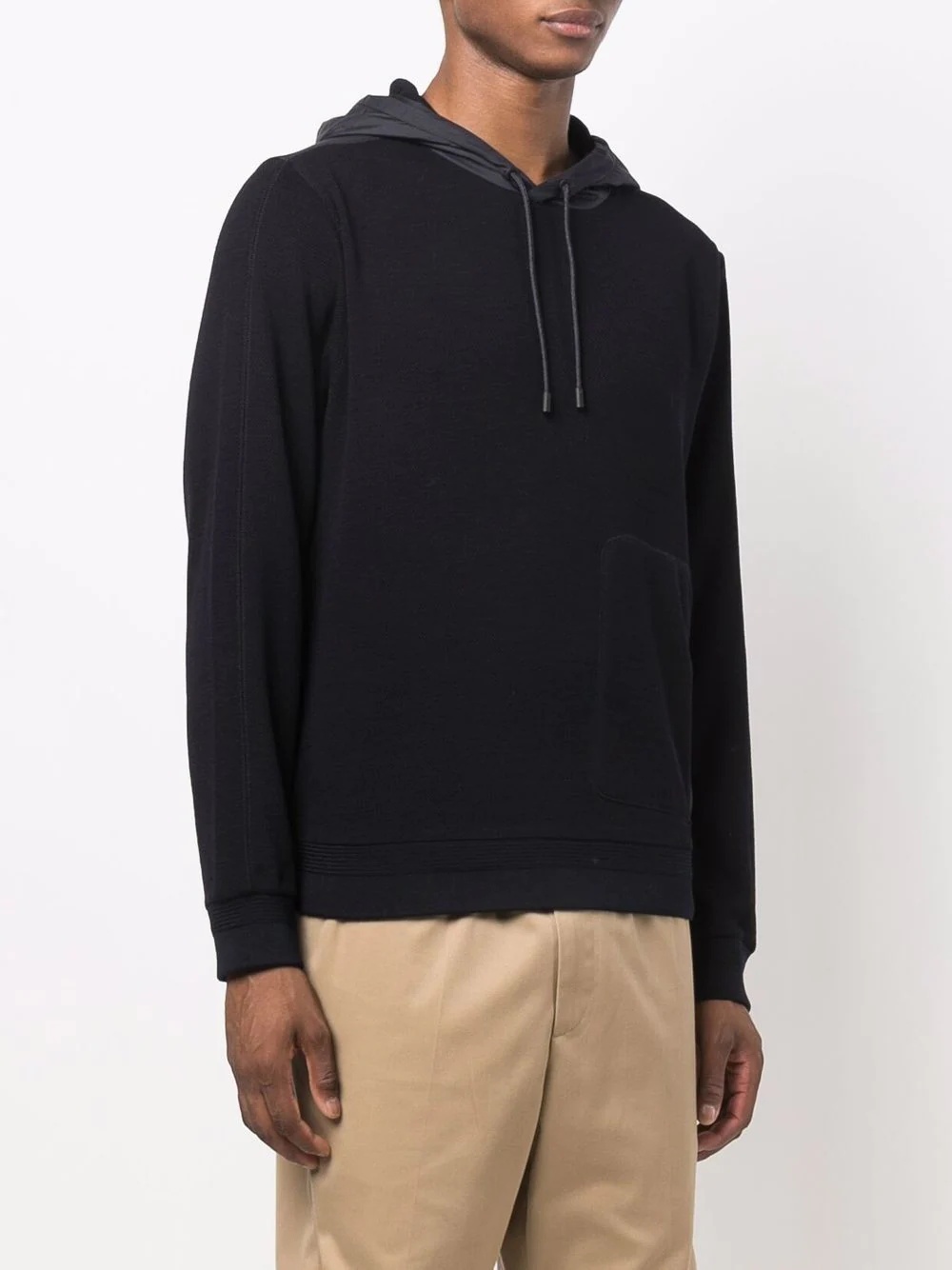 rib-trimmed wool hoodie - 3