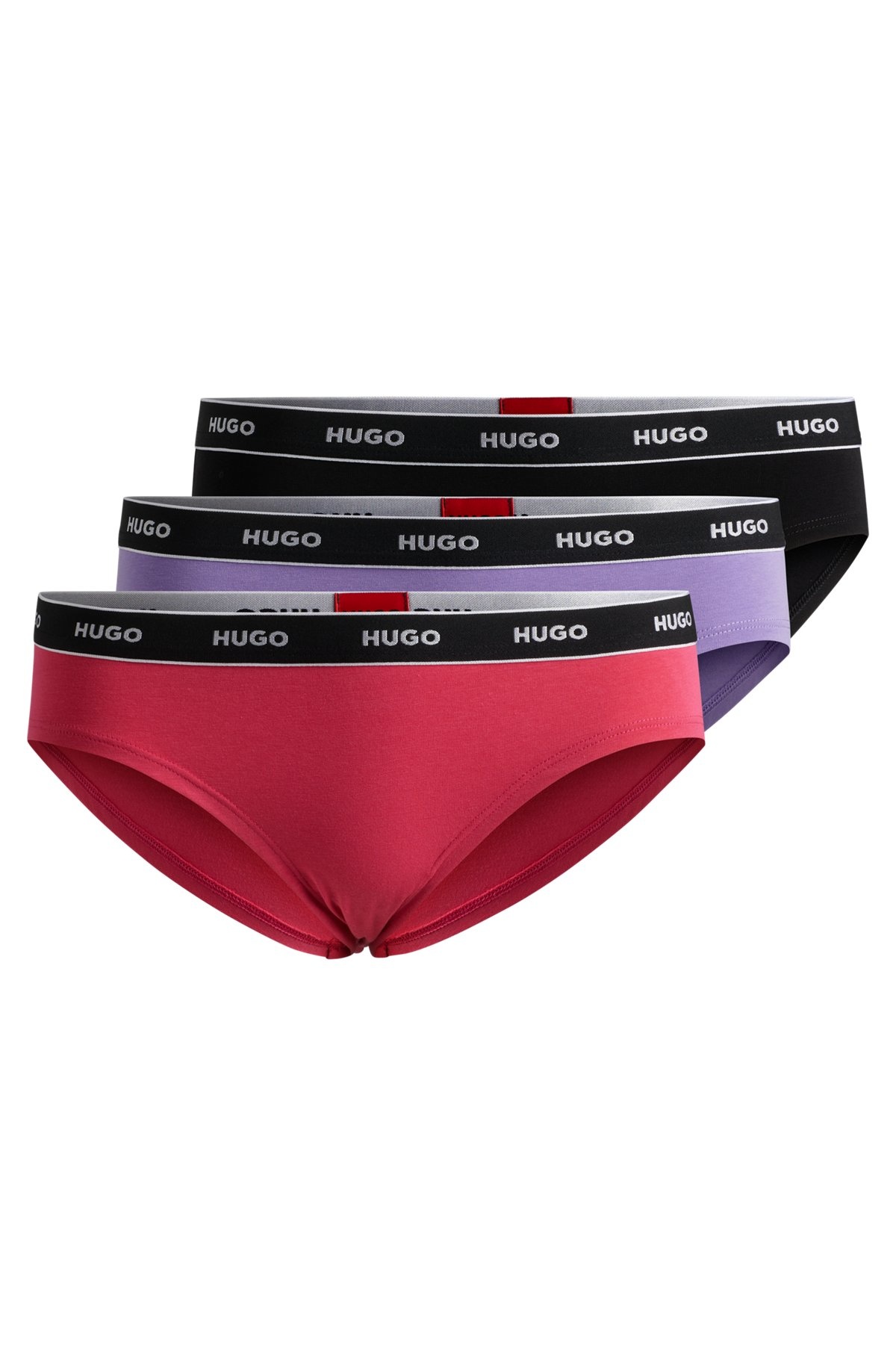 THREE-PACK OF STRETCH-COTTON BRIEFS WITH LOGO WAISTBANDS - 1