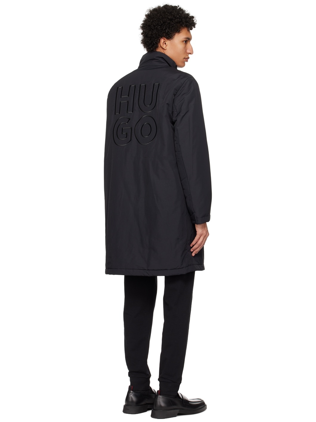 Black Stacked Coat - 3