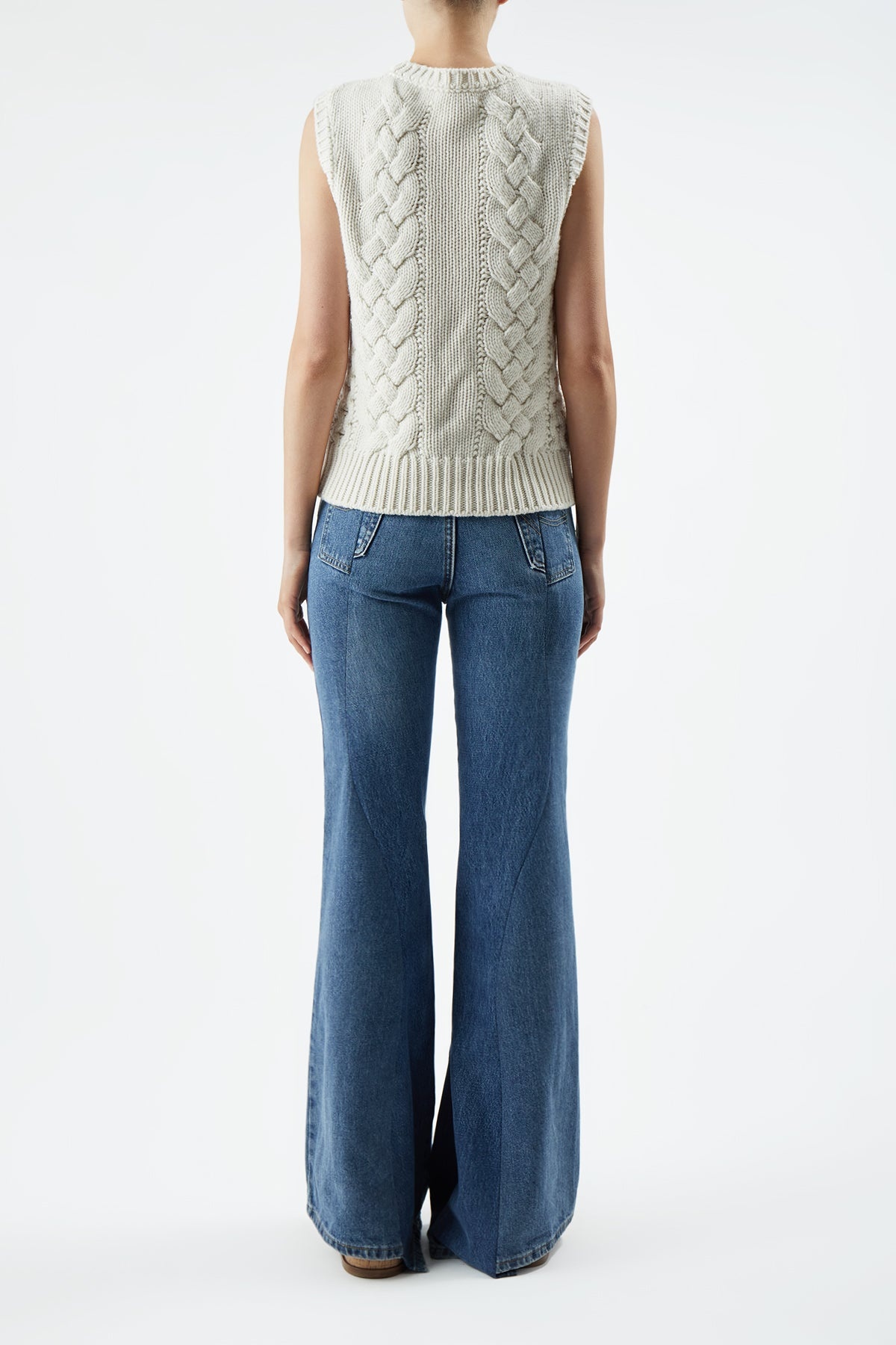 Ramirez Vest in Ivory Cashmere - 5