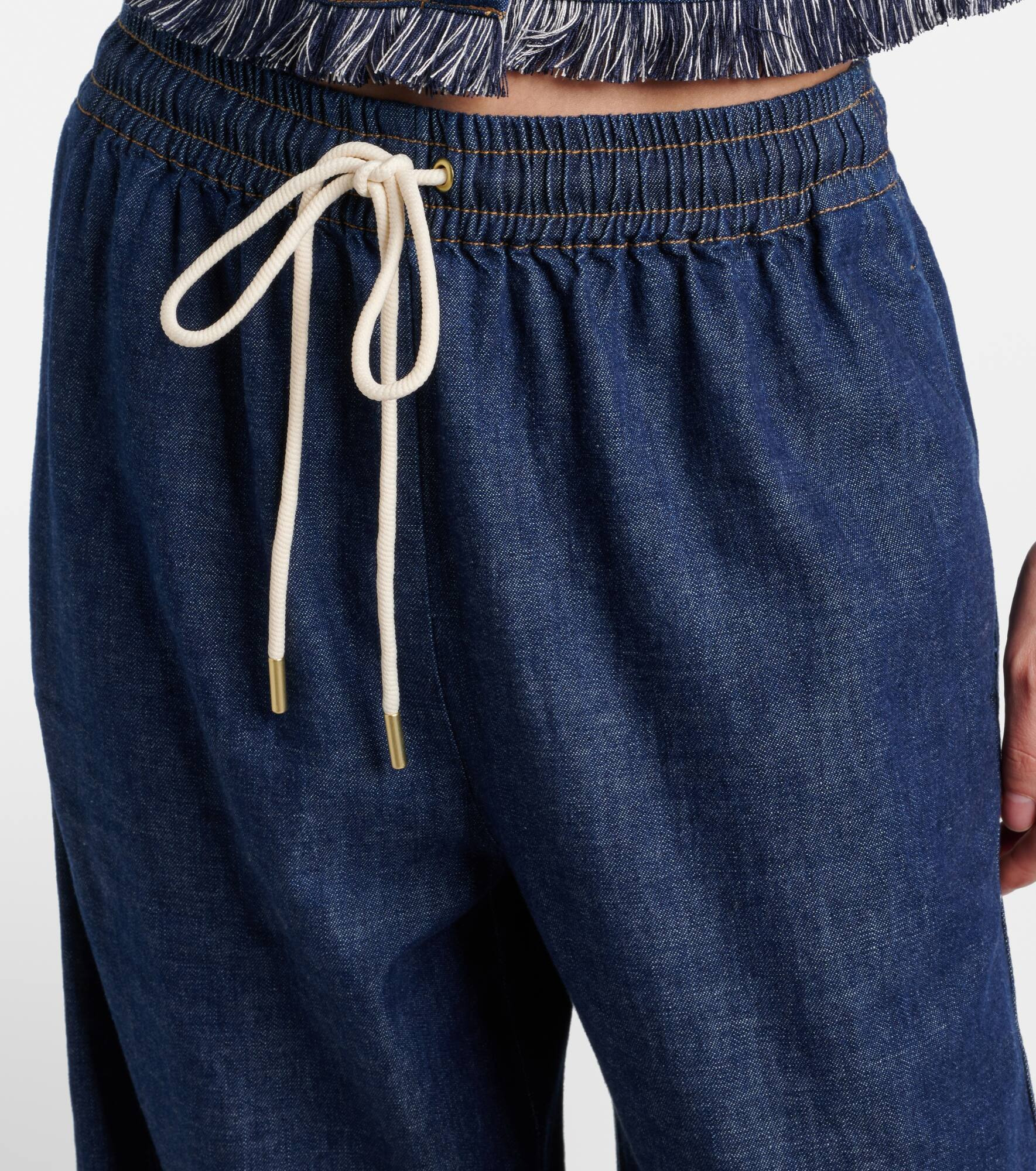 Rhiannon fringed denim wide-leg jeans - 4