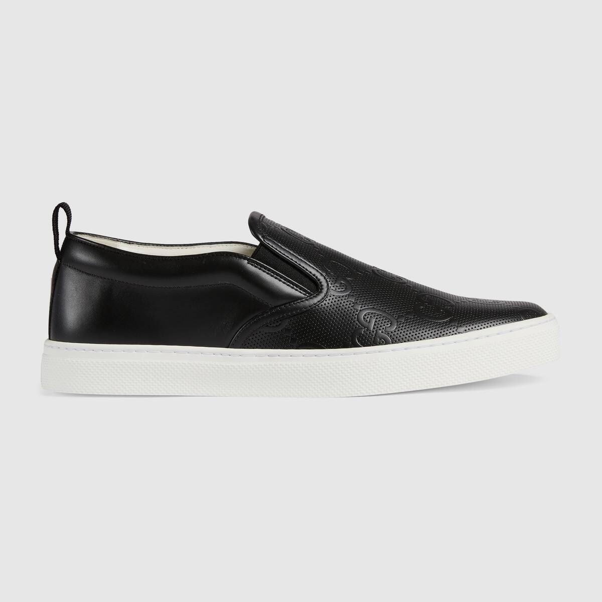 GUCCI leather スリッポン Authentic Gucci GG Embossed Leather Slip on Sneakers Size 6