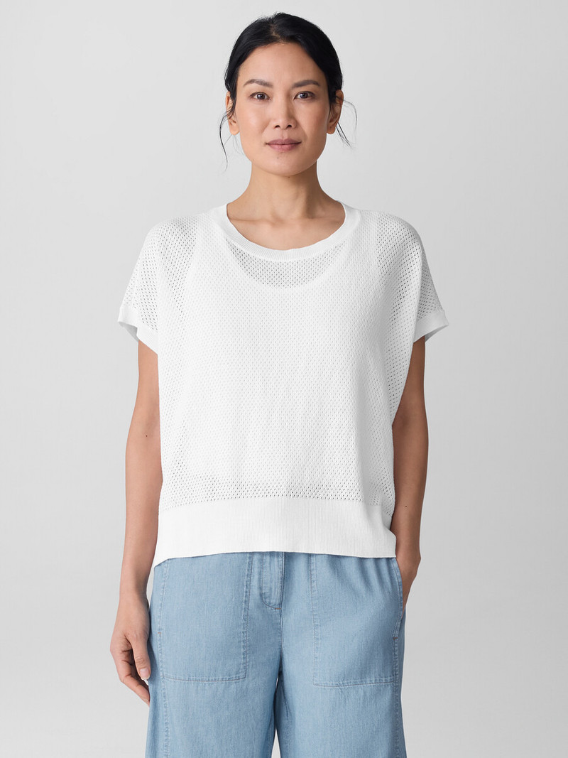 EILEEN FISHER Organic Linen Cotton Crew Neck Top outlook