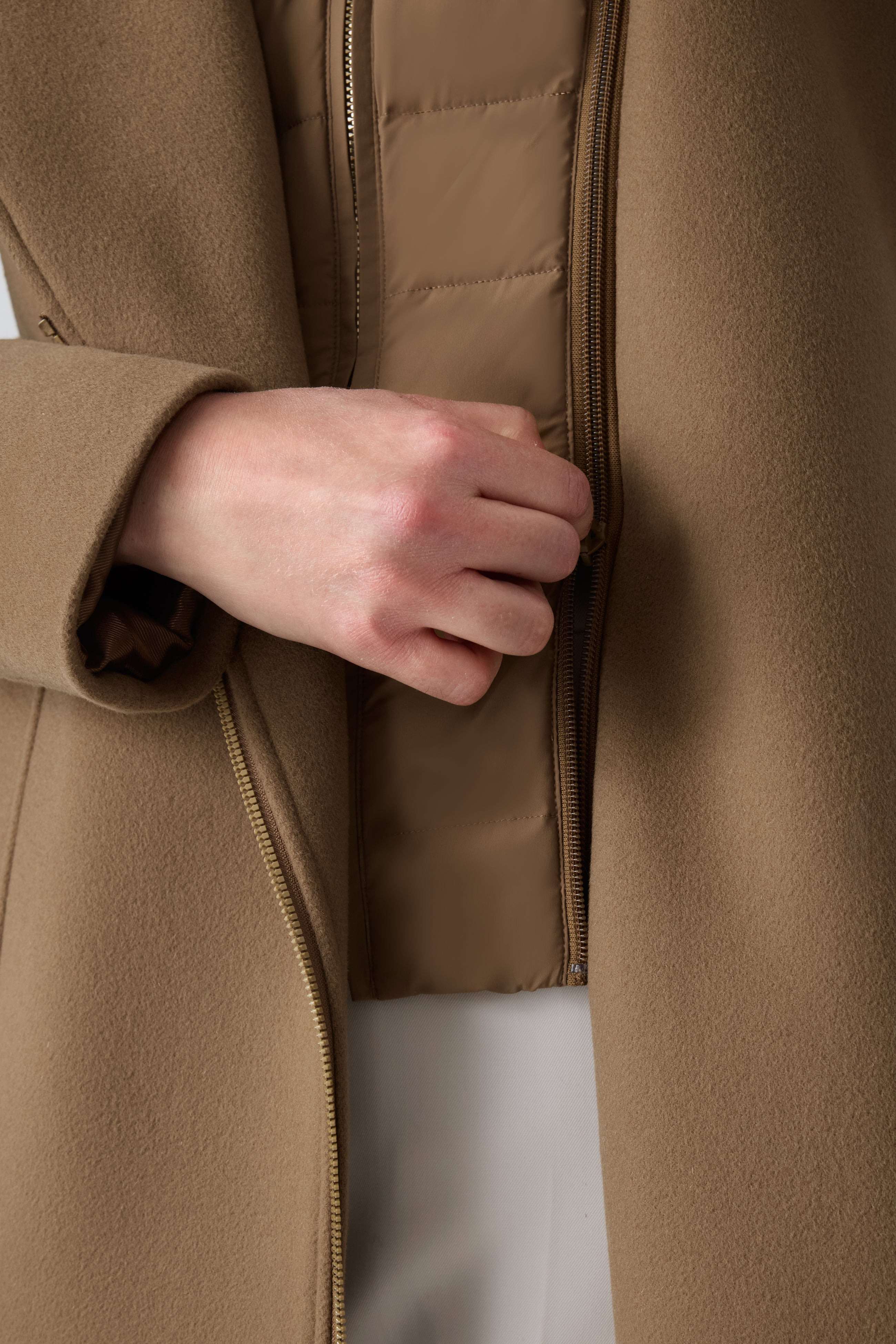 SHIA-SLB 2-in-1 double-face wool coat with removable bib - 6