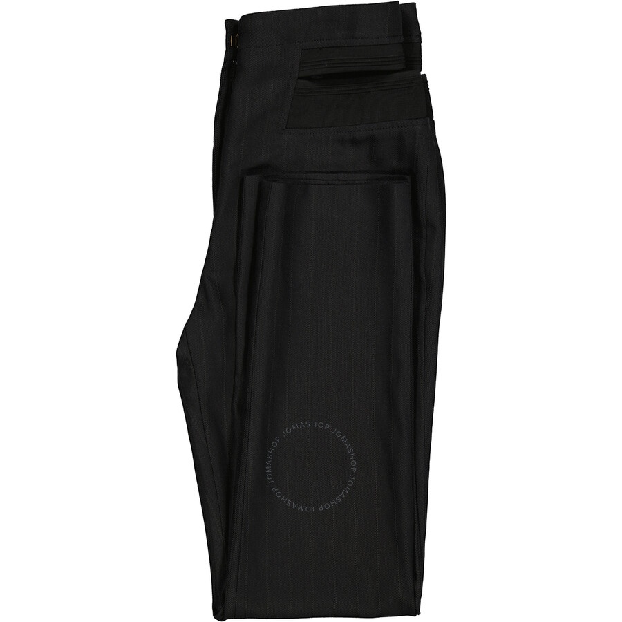 Burberry Ladies Black Pinstripe Functional Twill Remodeled Trousers - 7