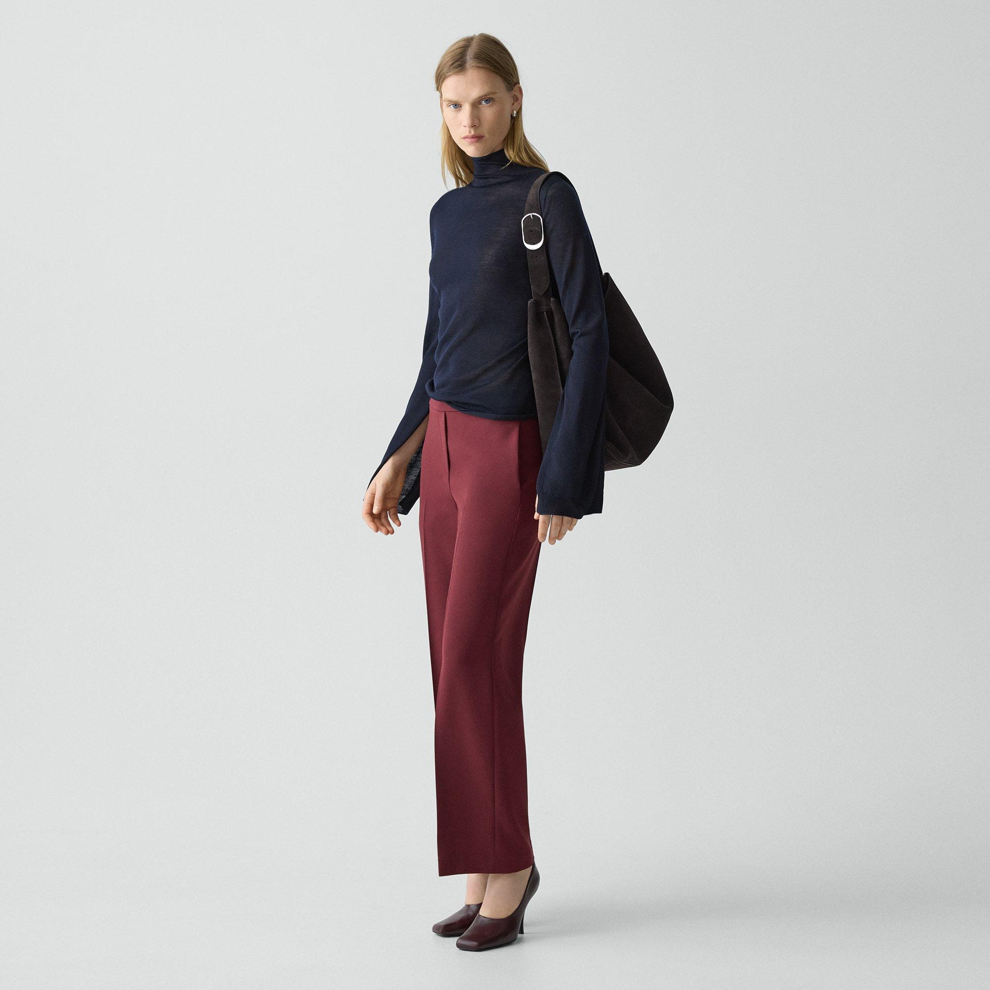 Wide-Leg Pull-On Pant in Admiral Crepe - 3