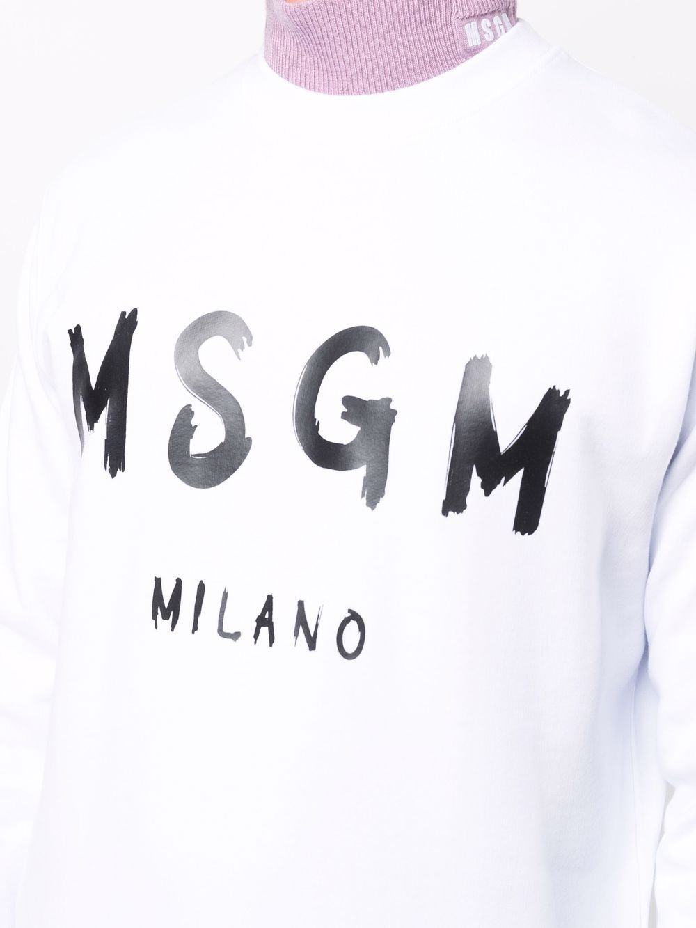 logo-print crew neck sweatshirt - 5