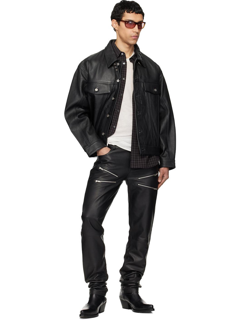 DEADWOOD Black Oracle Leather Jacket outlook