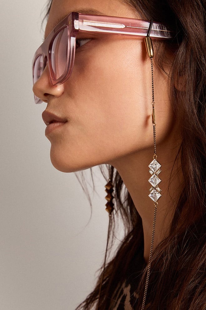 Women's glasses chain in antique gold color - 3