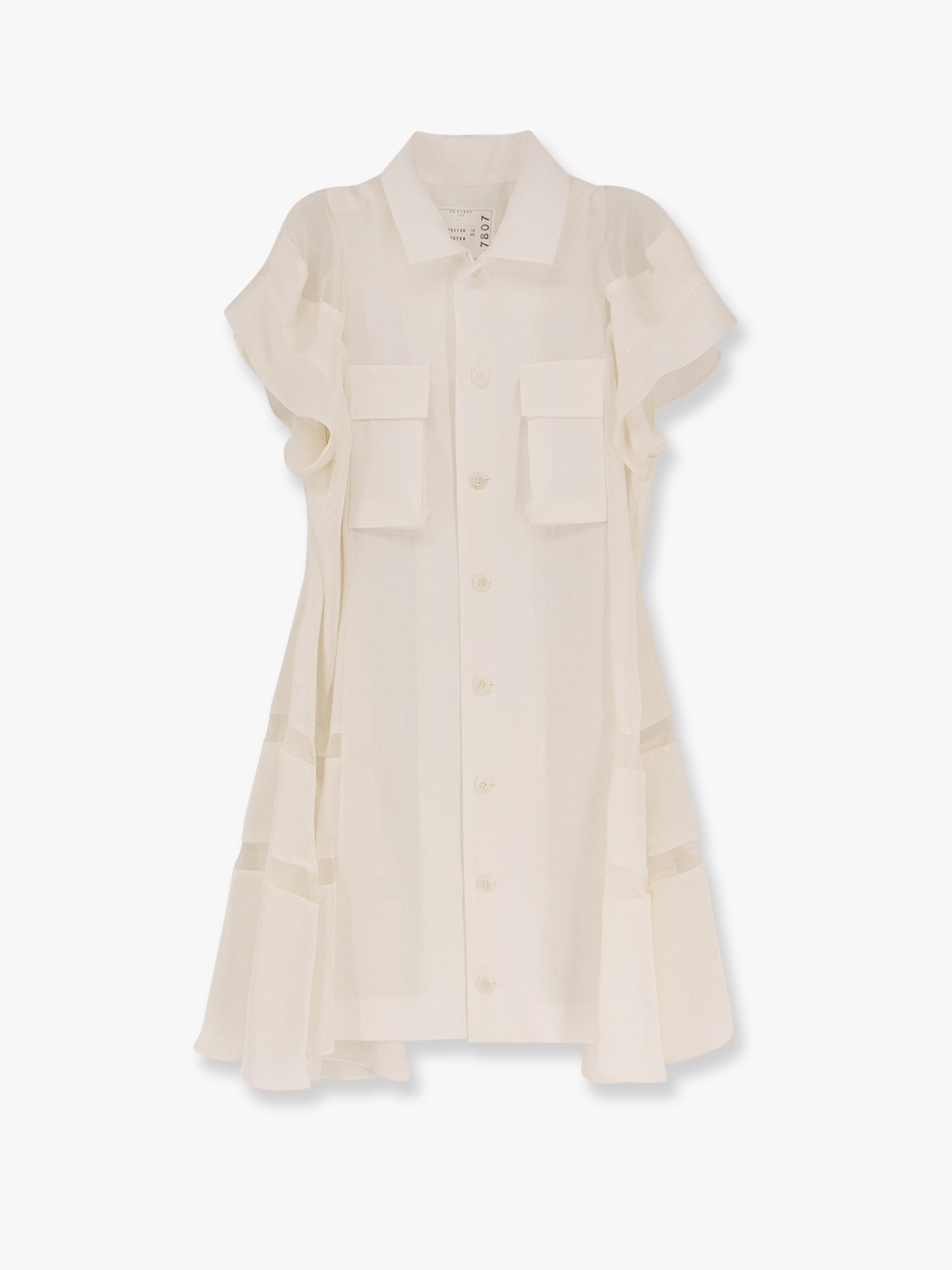 Chemisier dress with voile and satin inserts - 1
