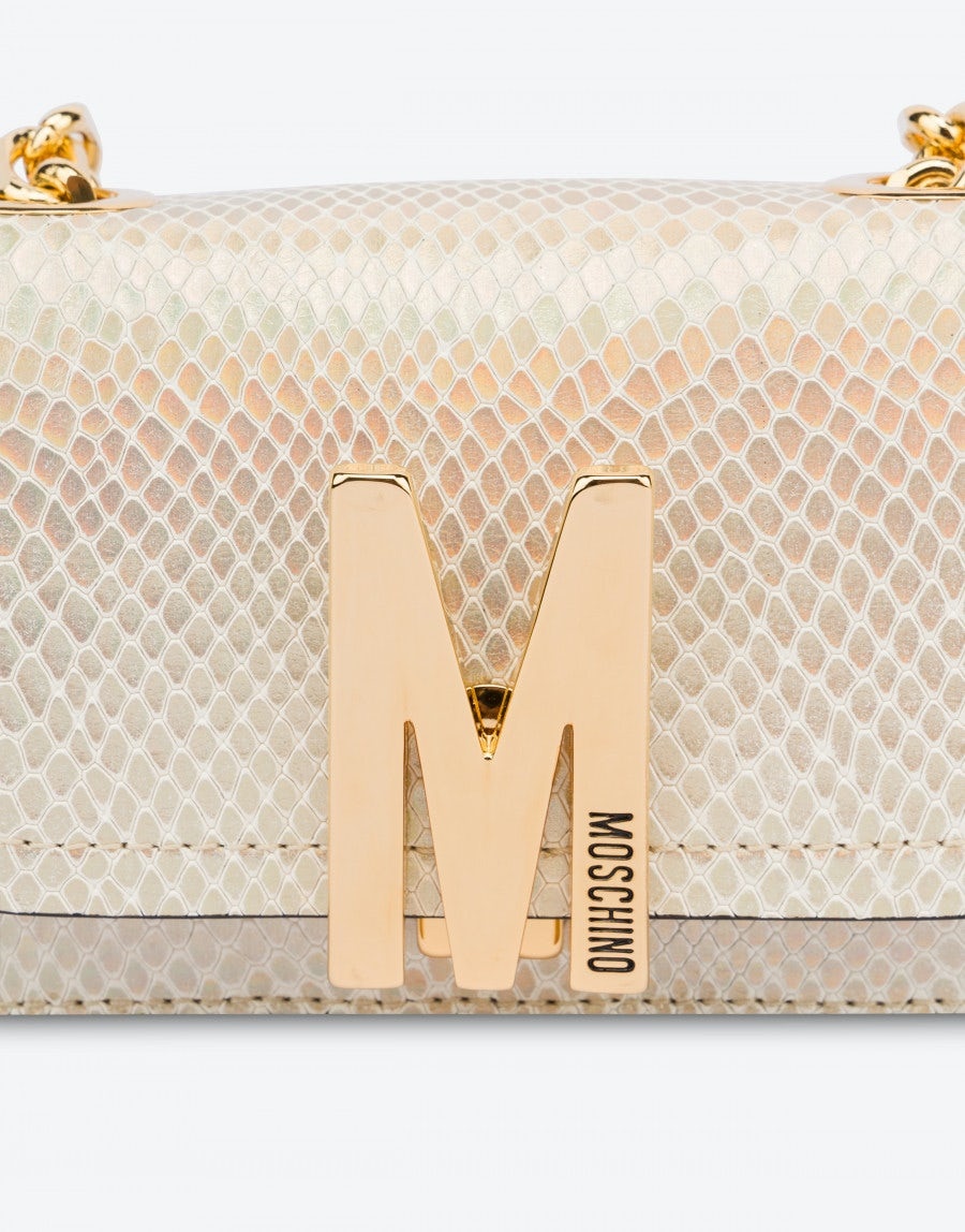 MINI SHOULDER M BAG WITH IRIDESCENT PYTHON PRINT - 4