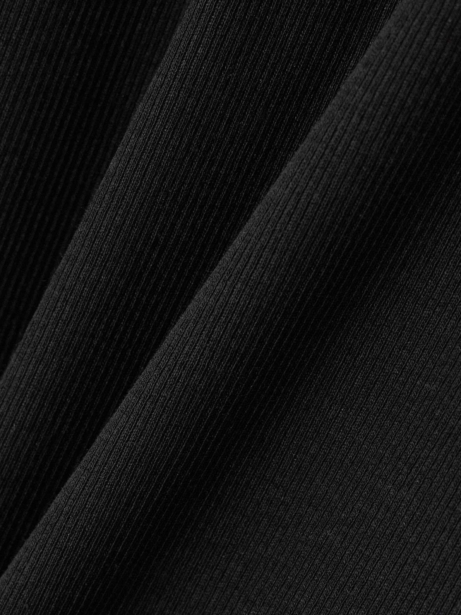 Ribbed stretch-cotton jersey T-shirt Black - 5