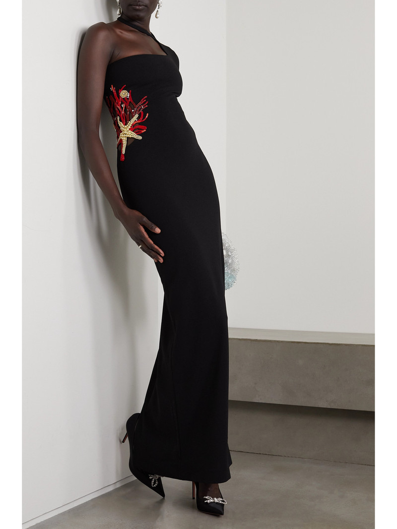 CLIO PEPPIATT Starfish One-sleeve Embellished Stretch-crepe Gown outlook